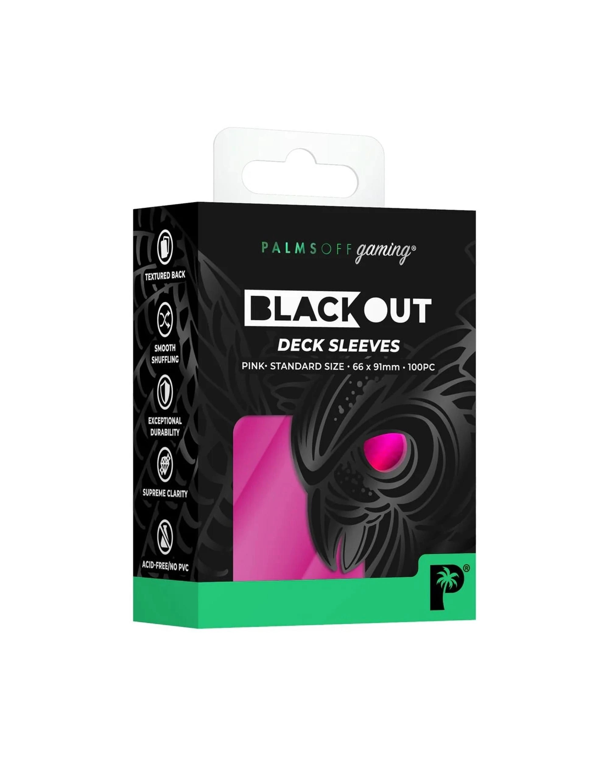 1 Palms Off Gaming Blackout Deck Sleeves Standard Size 100pc - Pink, 1 of 1