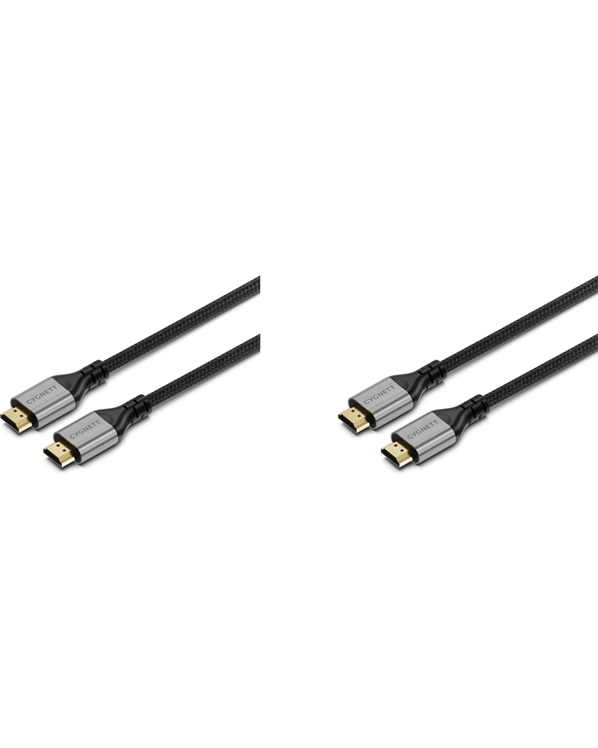 1 Cygnett 2PK Unite 8K Resolution HDMI to HDMI Braided Cable 1.5m - Black, 1 of 4