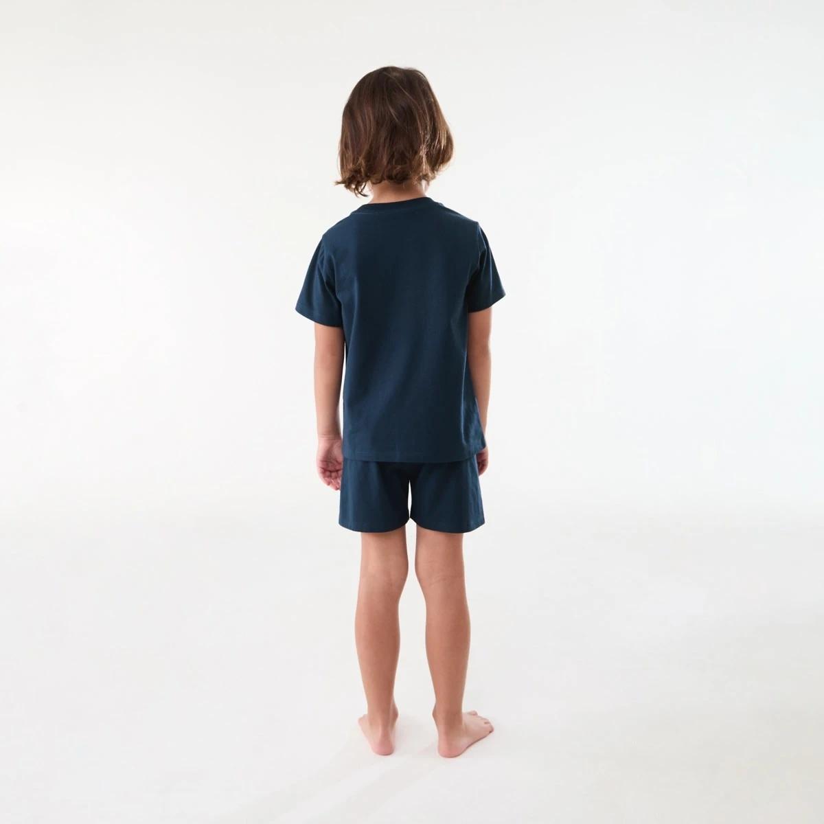 2 Short Sleeve Knit Pyjama Set NAVY DINOS, 2 of 6