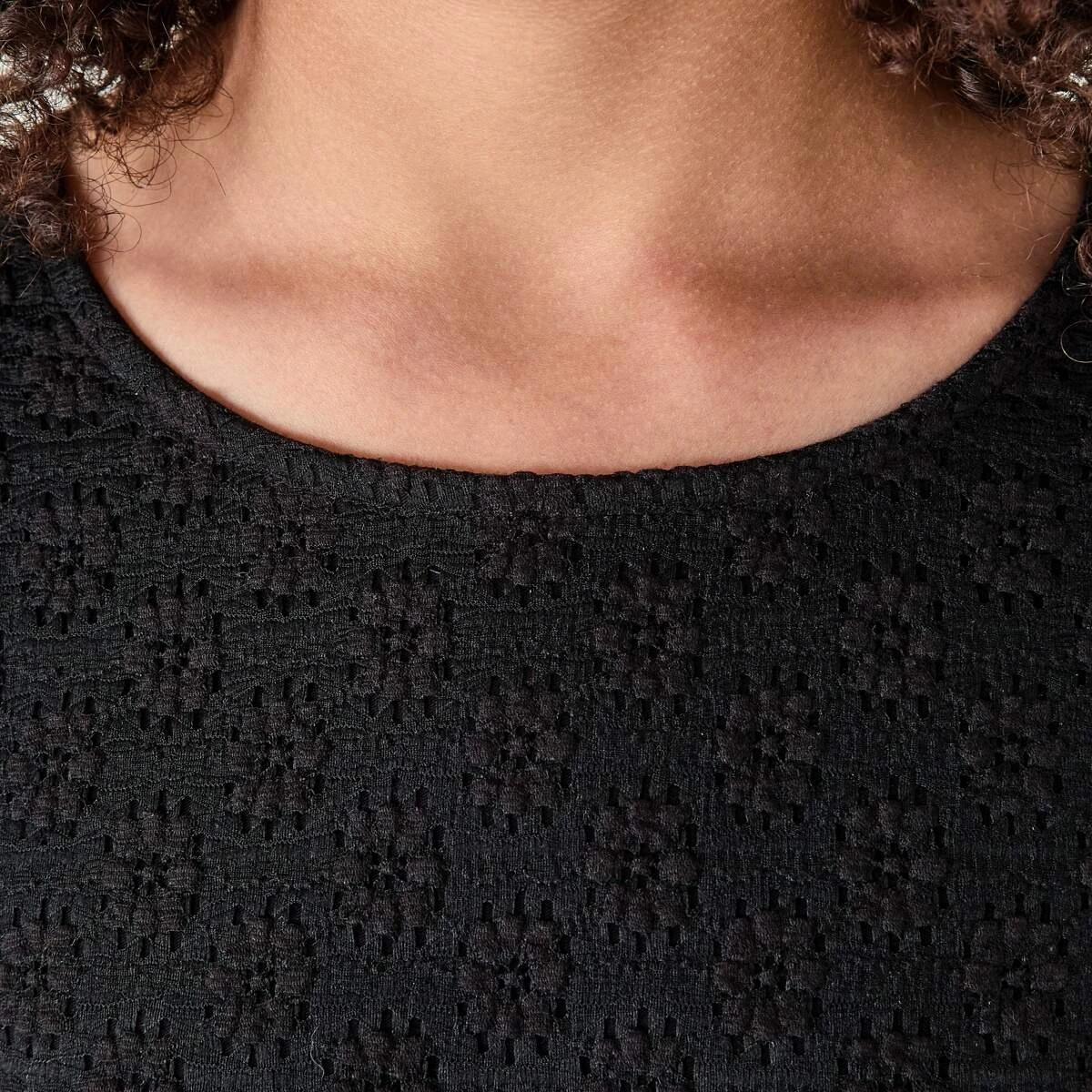 4 Long Sleeve Lace Top Black, 4 of 9
