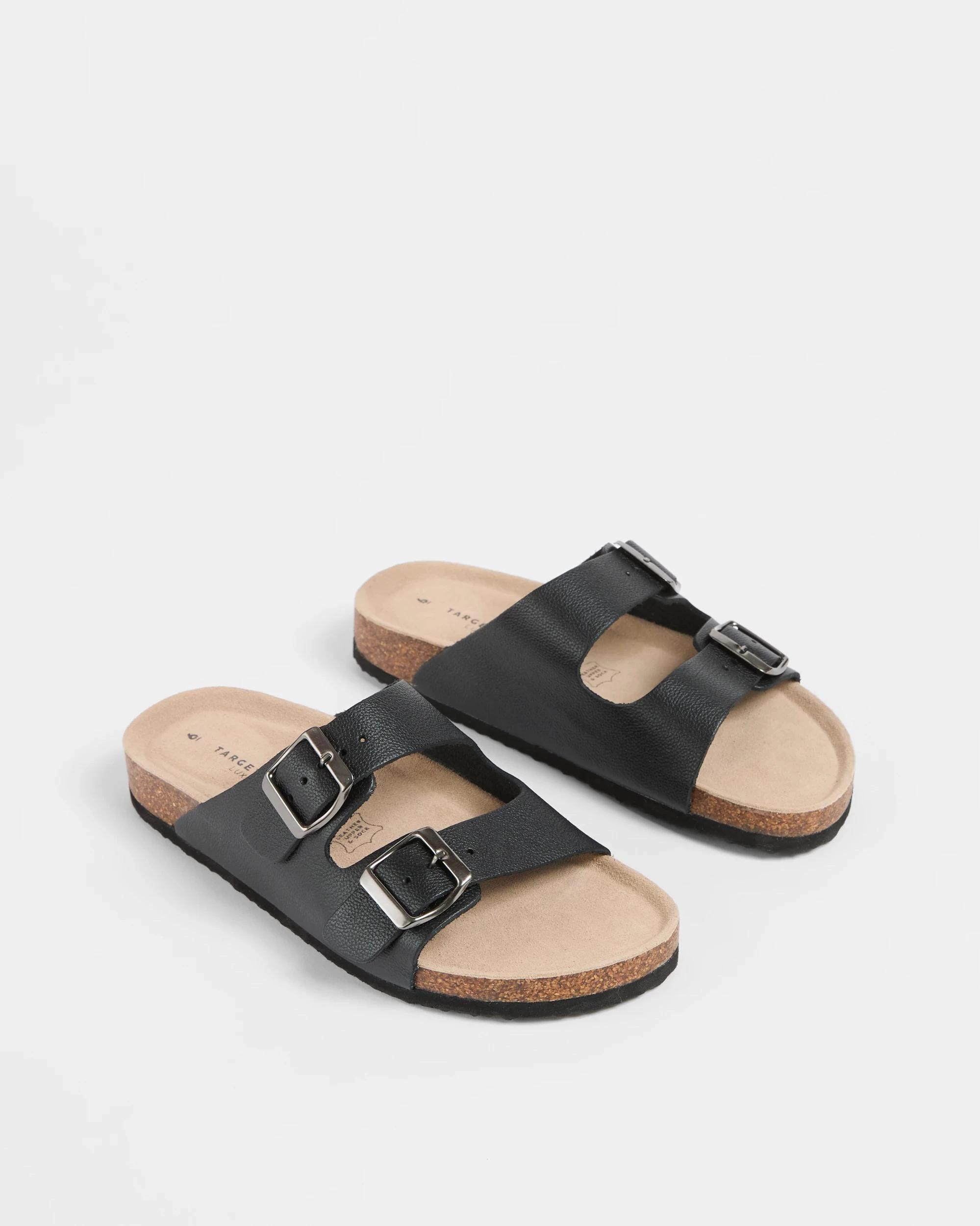 3 Target Womens Genuine Leather Moulded Cork Sandal BLACK, 3 of 3