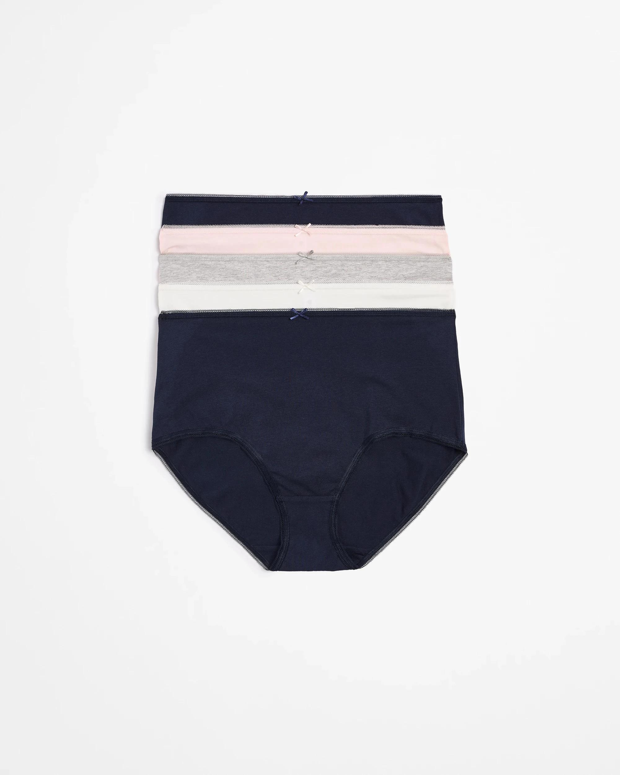 1 Target Woman Cotton/Elastane 5 Pack Full Briefs TONAL MARLE, 1 of 5