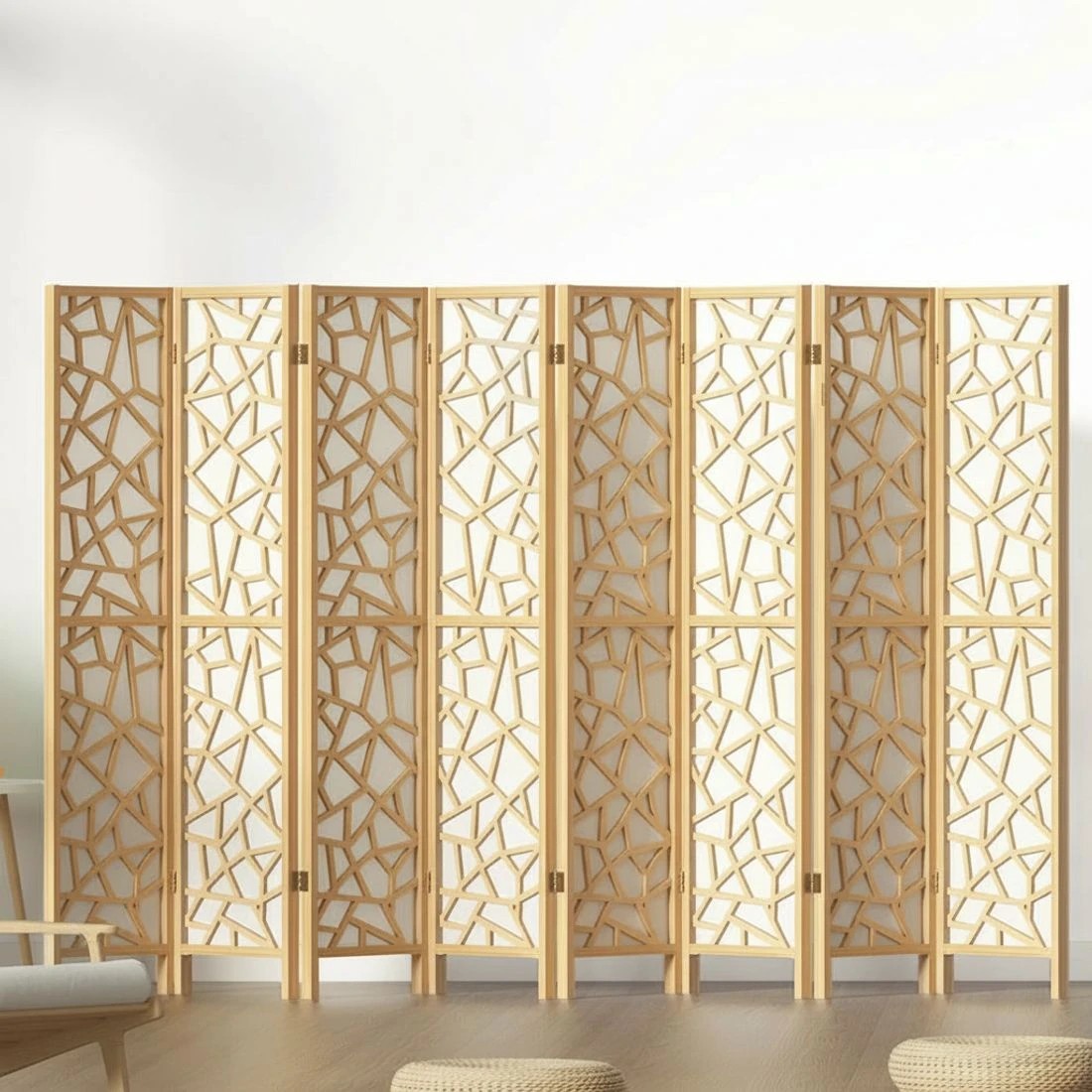 7 Artiss 8 Panel Room Divider Screen 325x170cm Clover Natural - Natural, 7 of 7