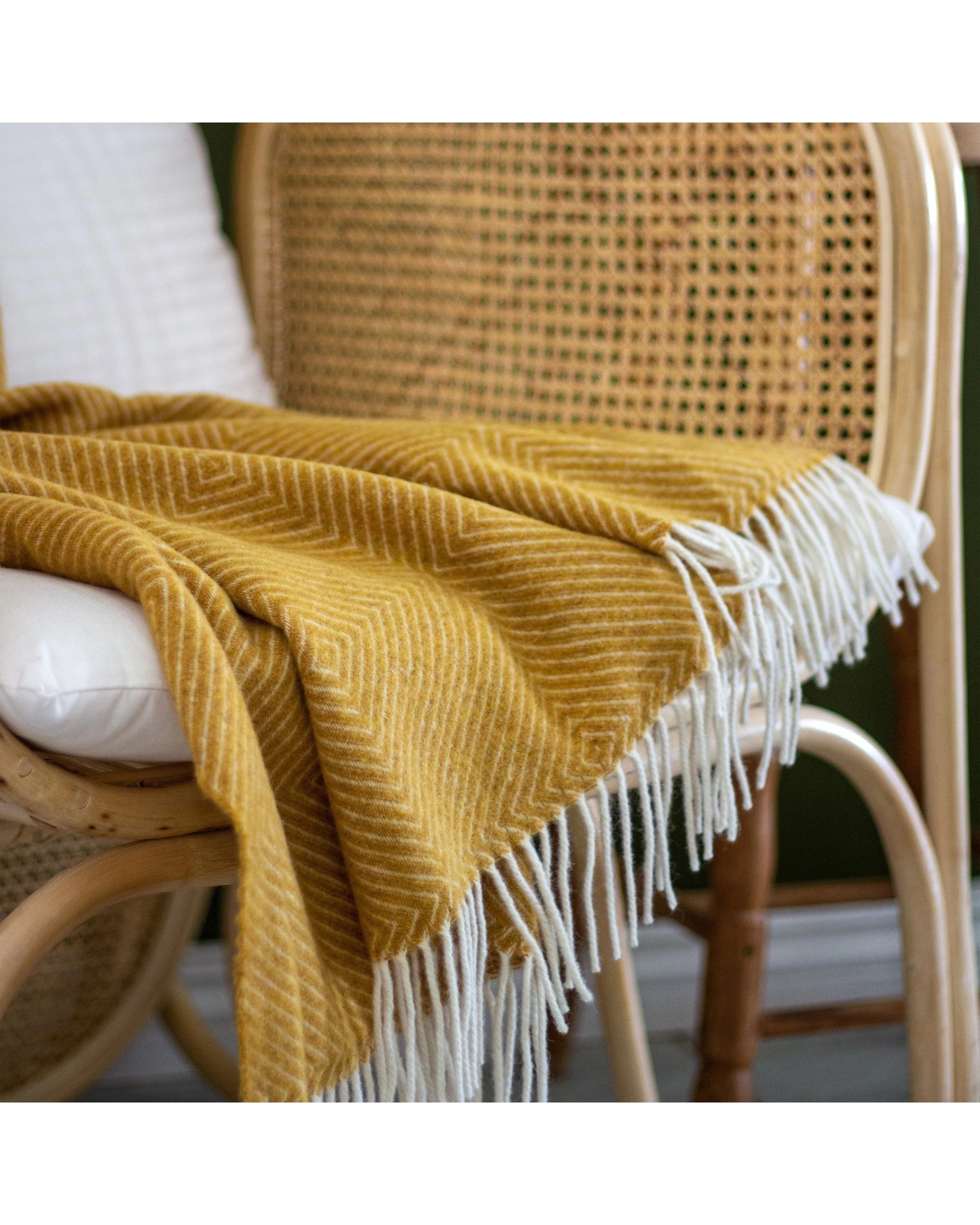7 Codu Hampton Merino Wool Blend Throw Rug Home Decor Mustard, 7 of 7