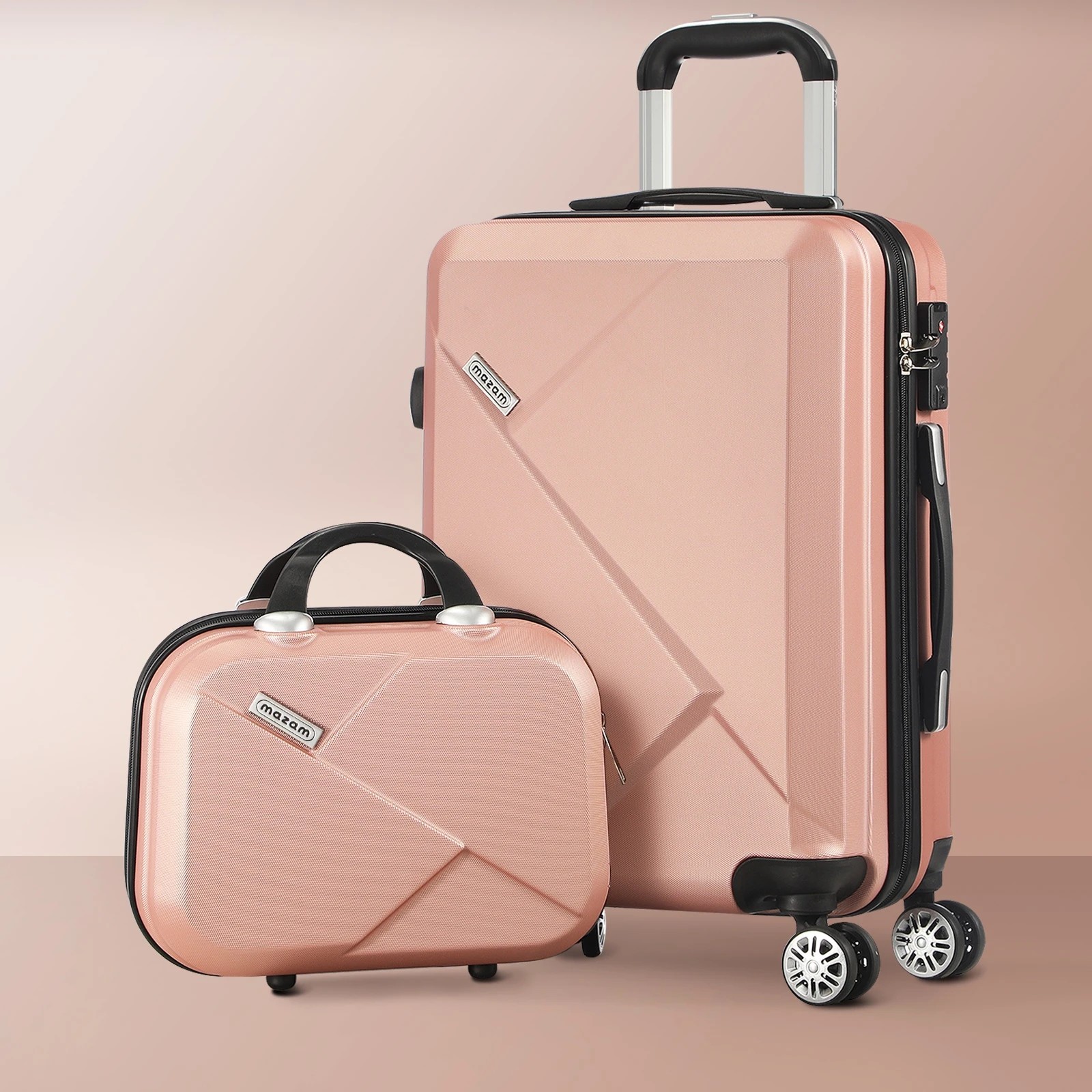3 Mazam 2PCS Luggage Suitcase Trolley Set - Pink, 3 of 7
