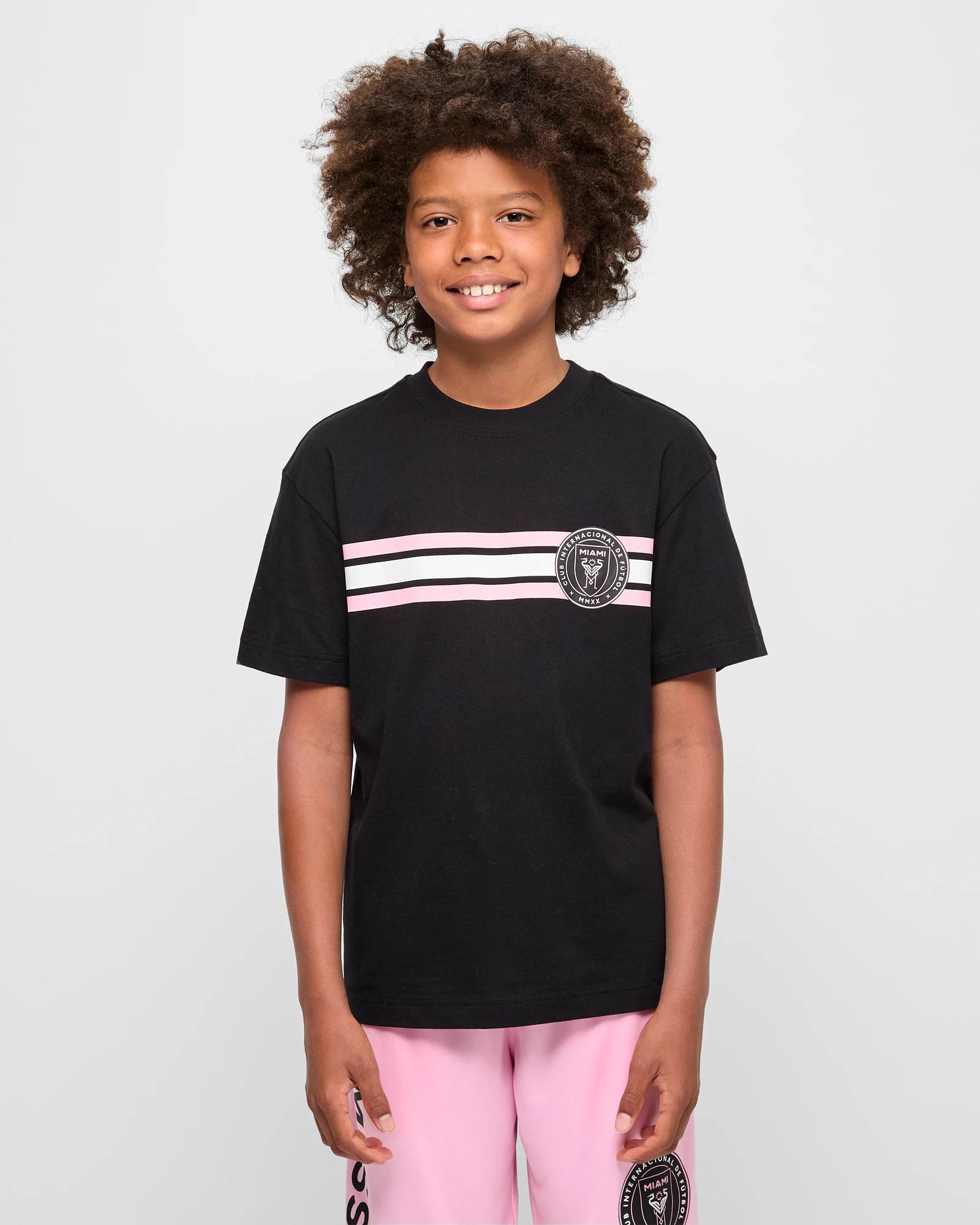 1 Messi Boys' Cotton T-shirt With Miami Print, Black, Size 10 BLACK, 1 of 5