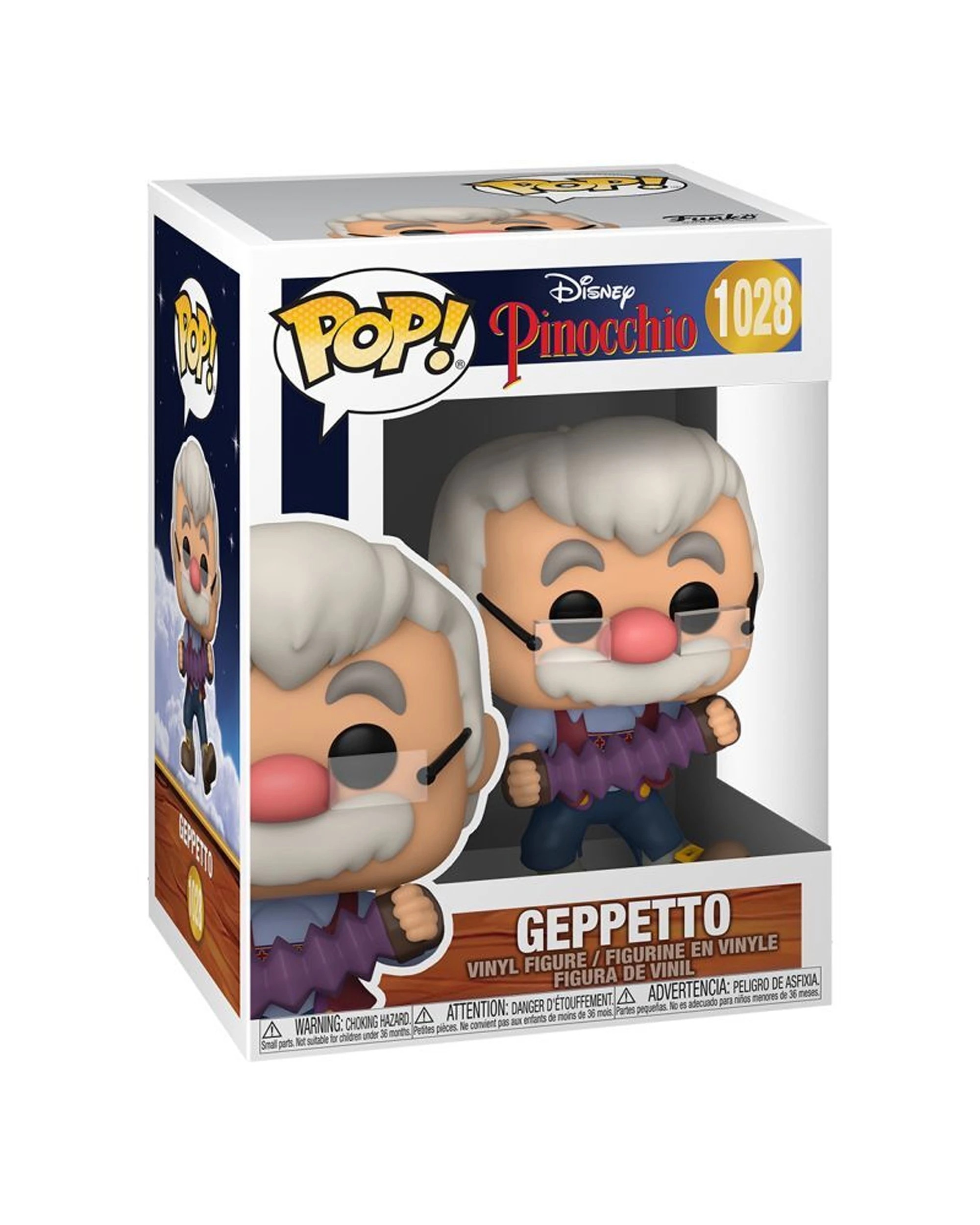 3 POP Vinyl Figurine Pinocchio Gepetto Accordion 80th Anniv Limited 10cm - Multi, 3 of 3