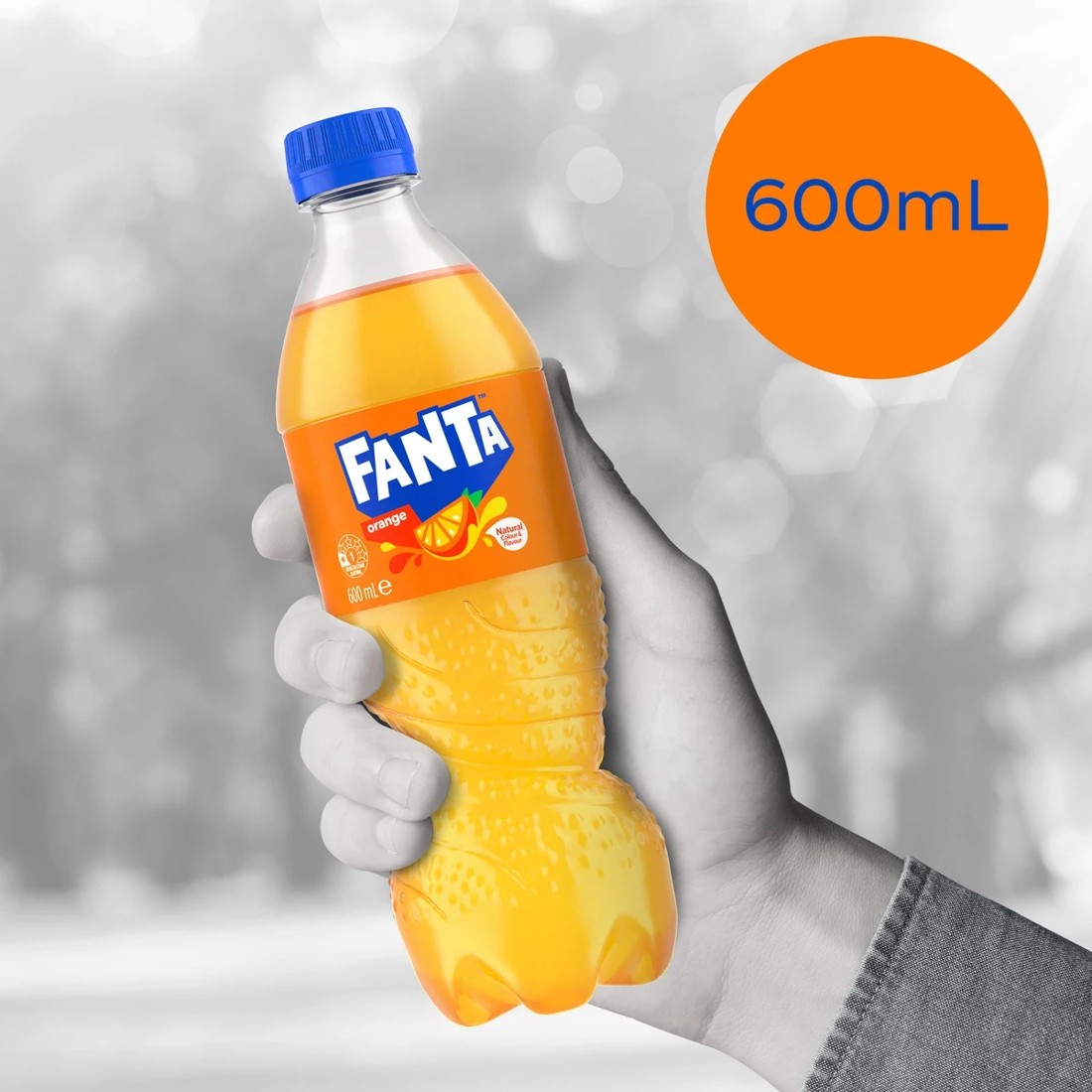 3 Fanta Orange Soft Drink Bottle 600ml, 3 of 3