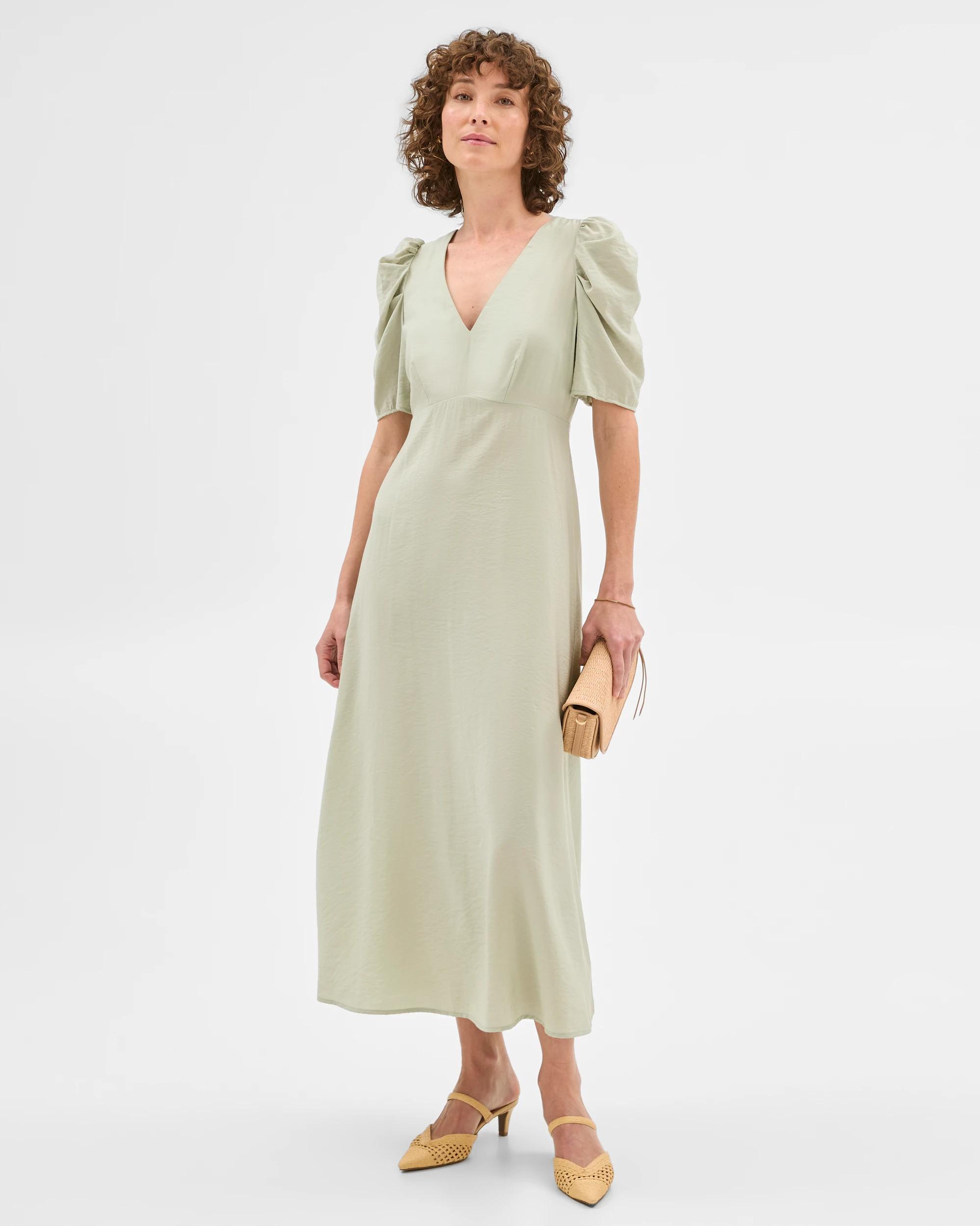 2 Puff Sleeve Dress - Preview DESERT SAGE, 2 of 6
