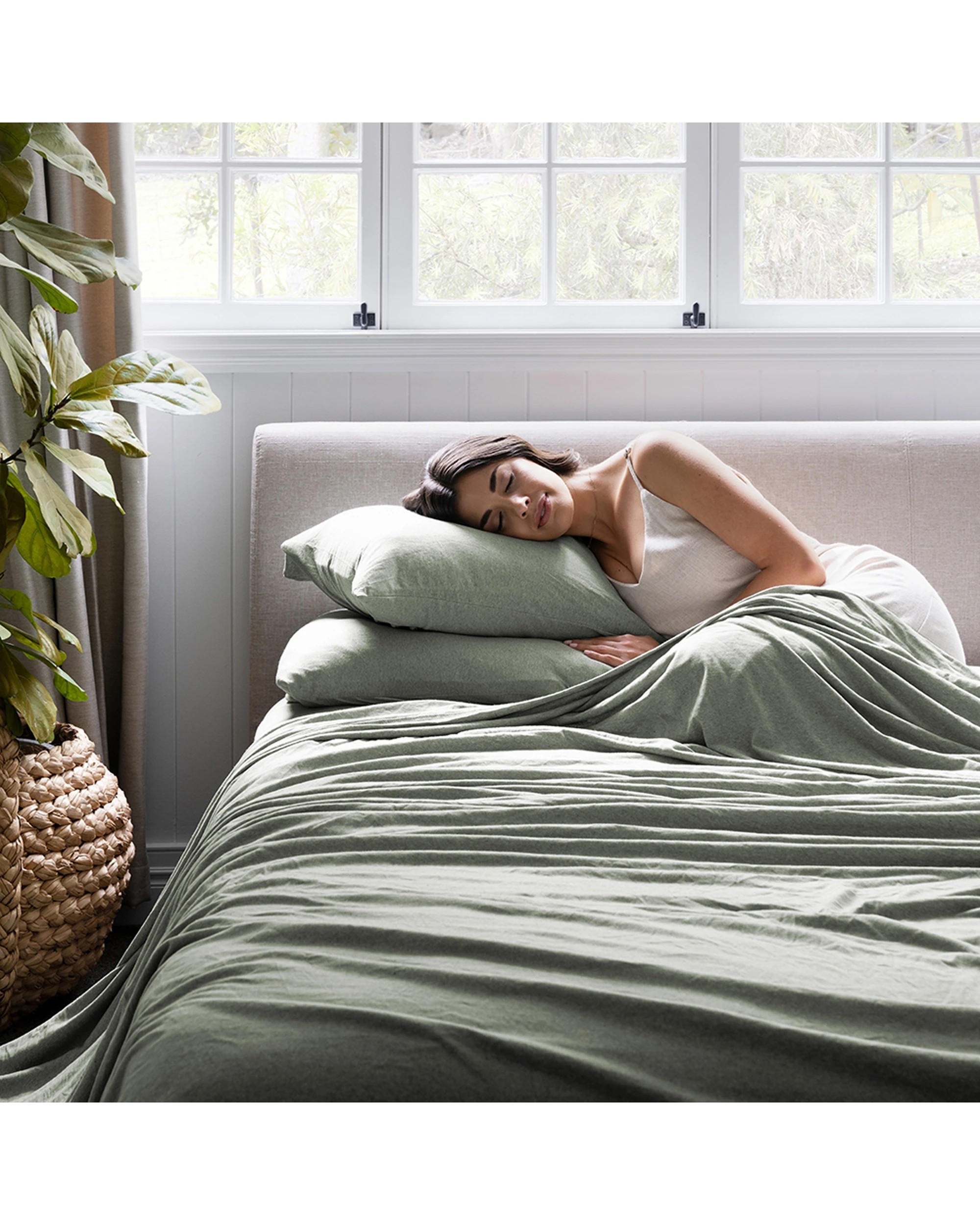 3 Bambury BedT Organica Sheet Set Organic Cotton Tencel Blend - King Single Bed - Green, 3 of 3