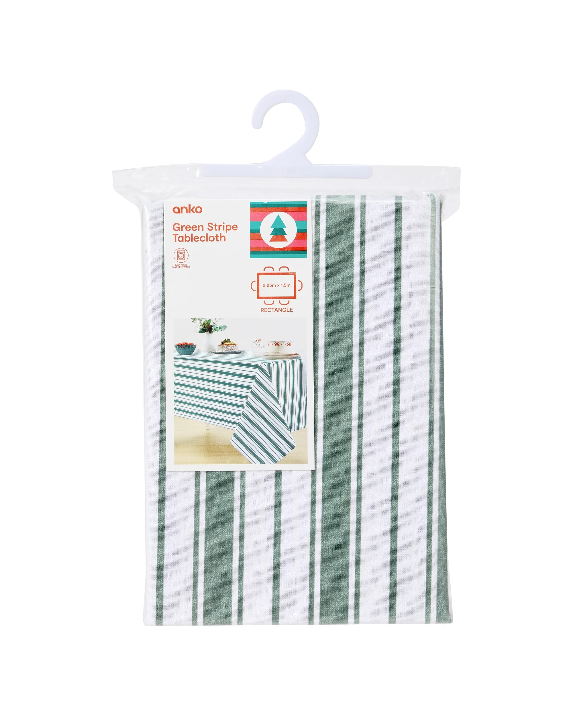 4 Green Stripe Tablecloth, 4 of 4