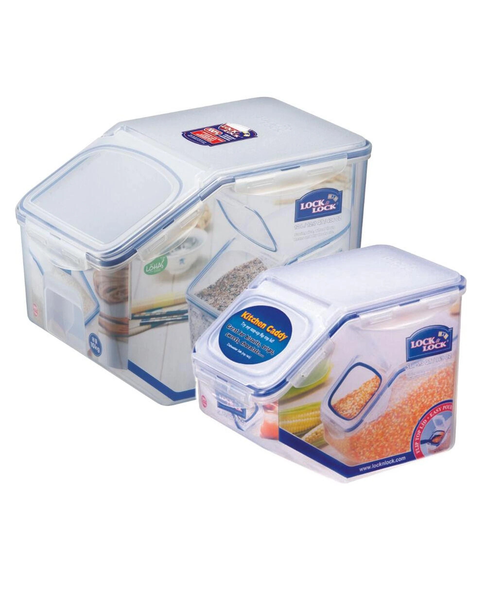 1 Lock & Lock Classic Rice Storage Container Set W Flip Top 2 Piece, 1 of 3