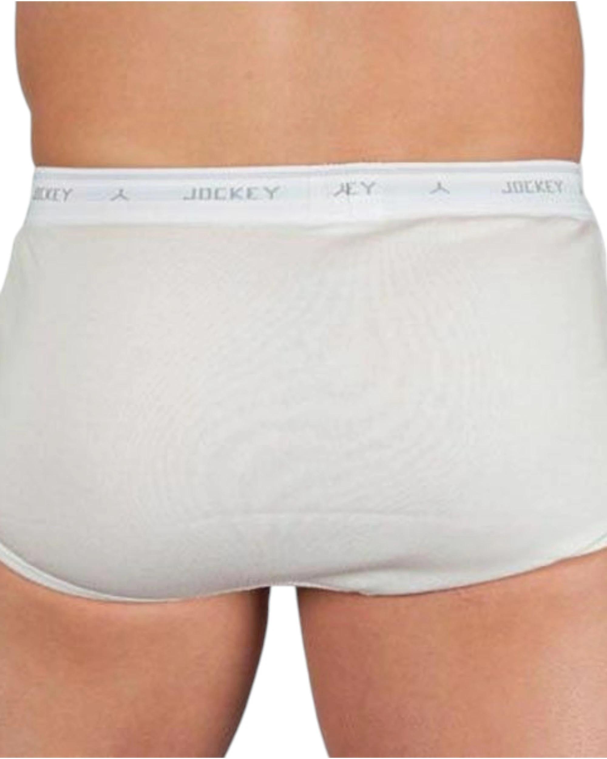 2 Jockey 3 Pack White Y-Front Mens Briefs Trunks Underwear WHITE, 2 of 3