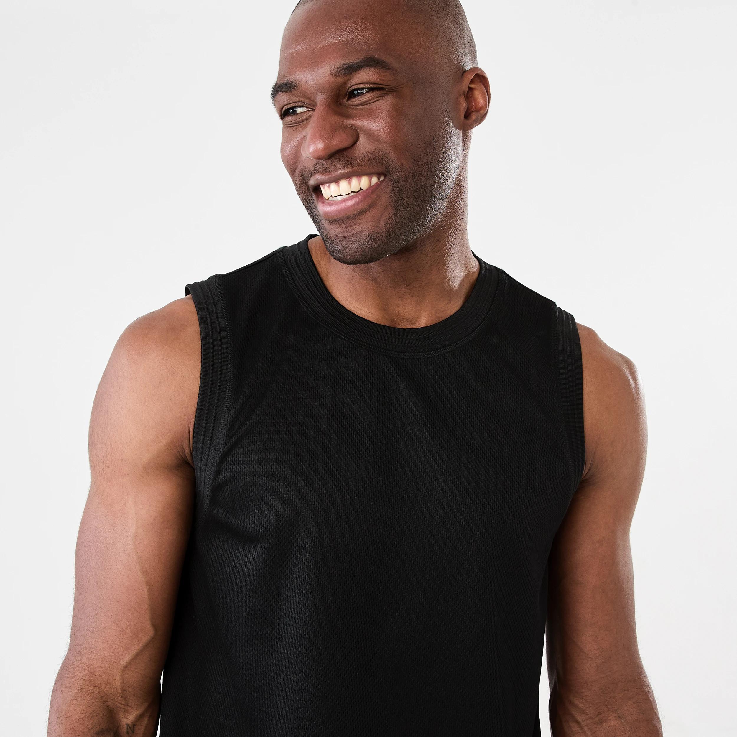 4 Active Mens Relaxed Basketball Tank BLACK, 4 of 6