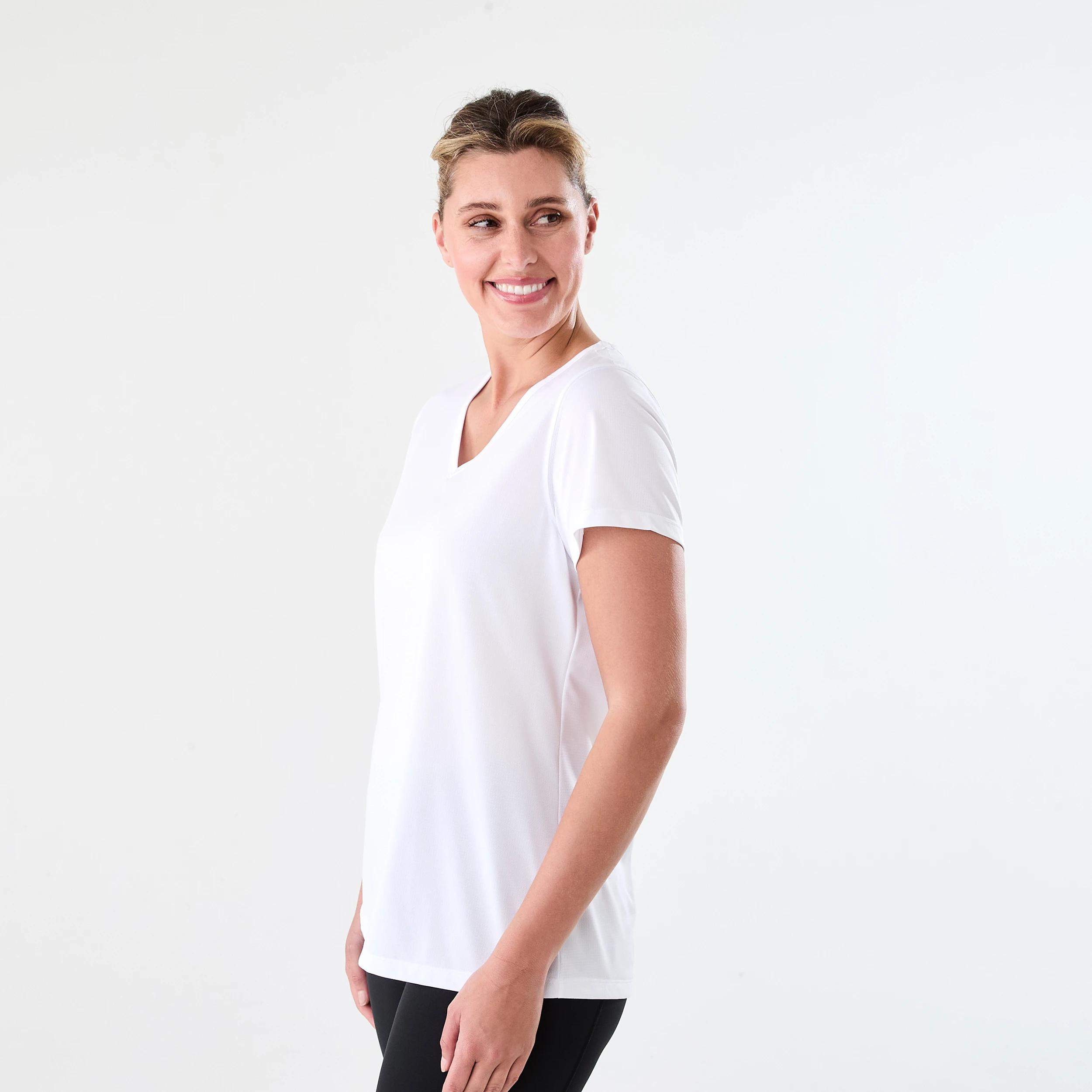 2 Active Womens Core V-Neck T-shirt WHITE, 2 of 5