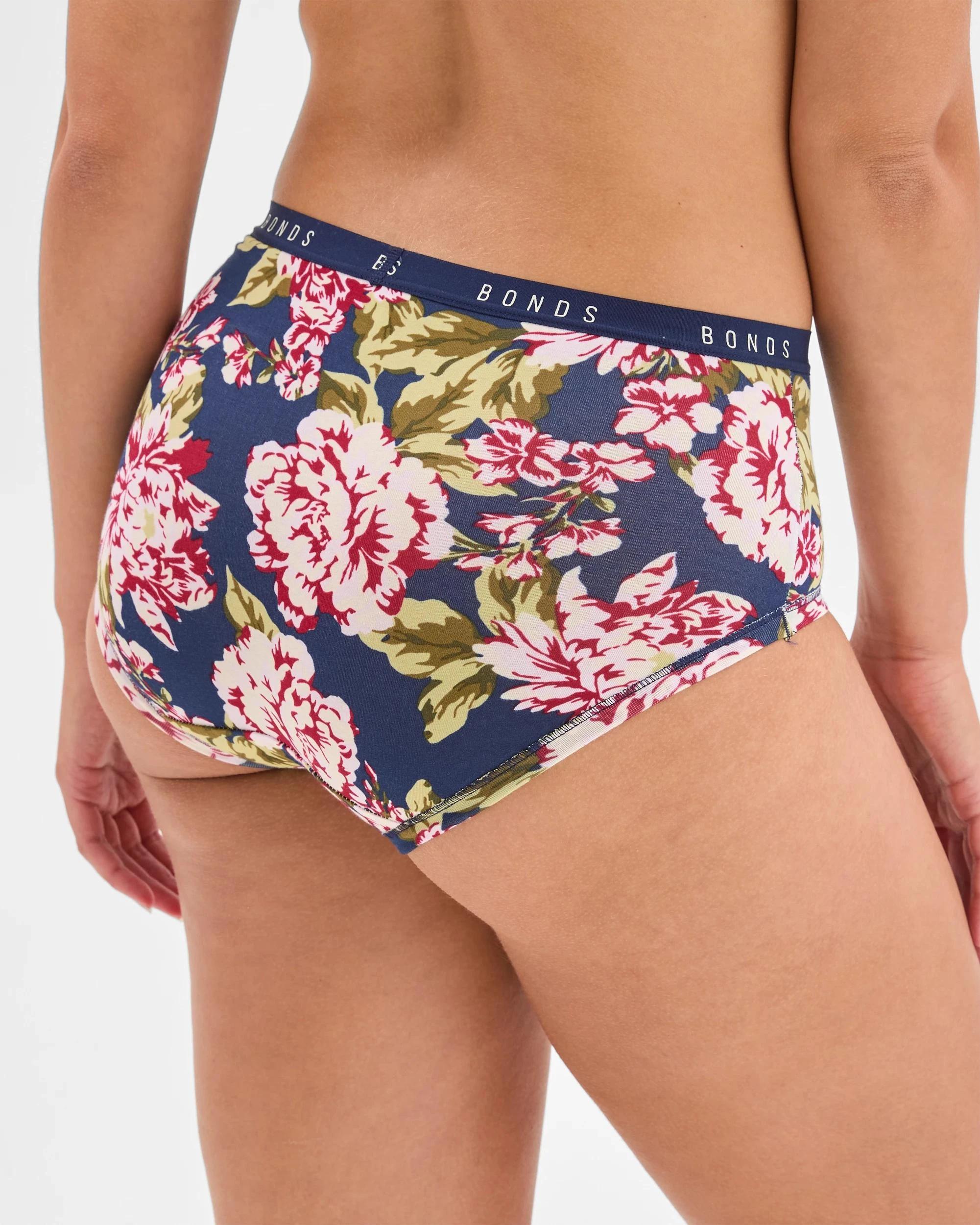 4 Bonds Cottontails 3 Pack Full Briefs VINTAGE BLOOM/FROSTED MAUVE/CHERRY WINE, 4 of 4