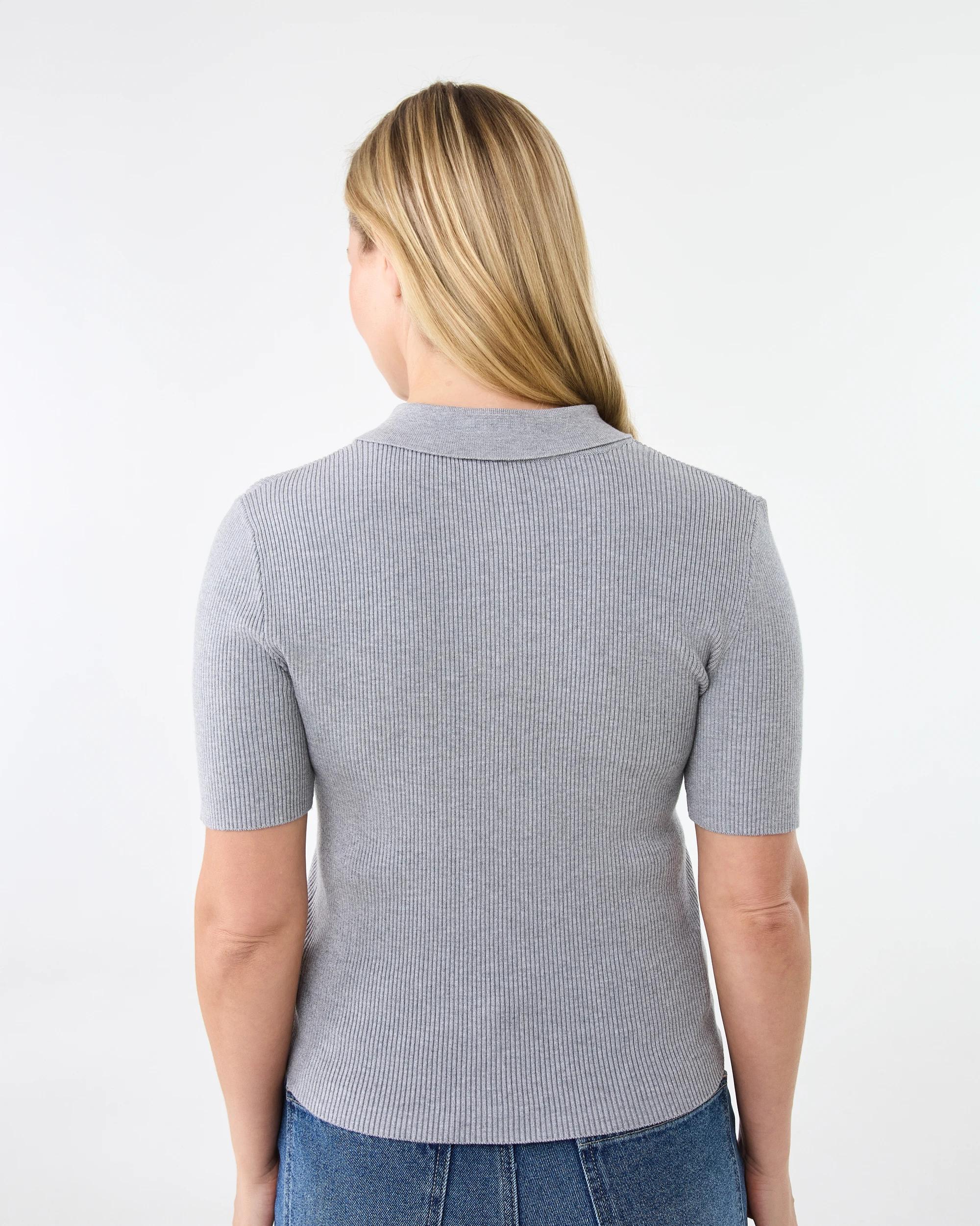3 Short Sleeve Knit Polo Shirt Gry Chmrle, 3 of 6