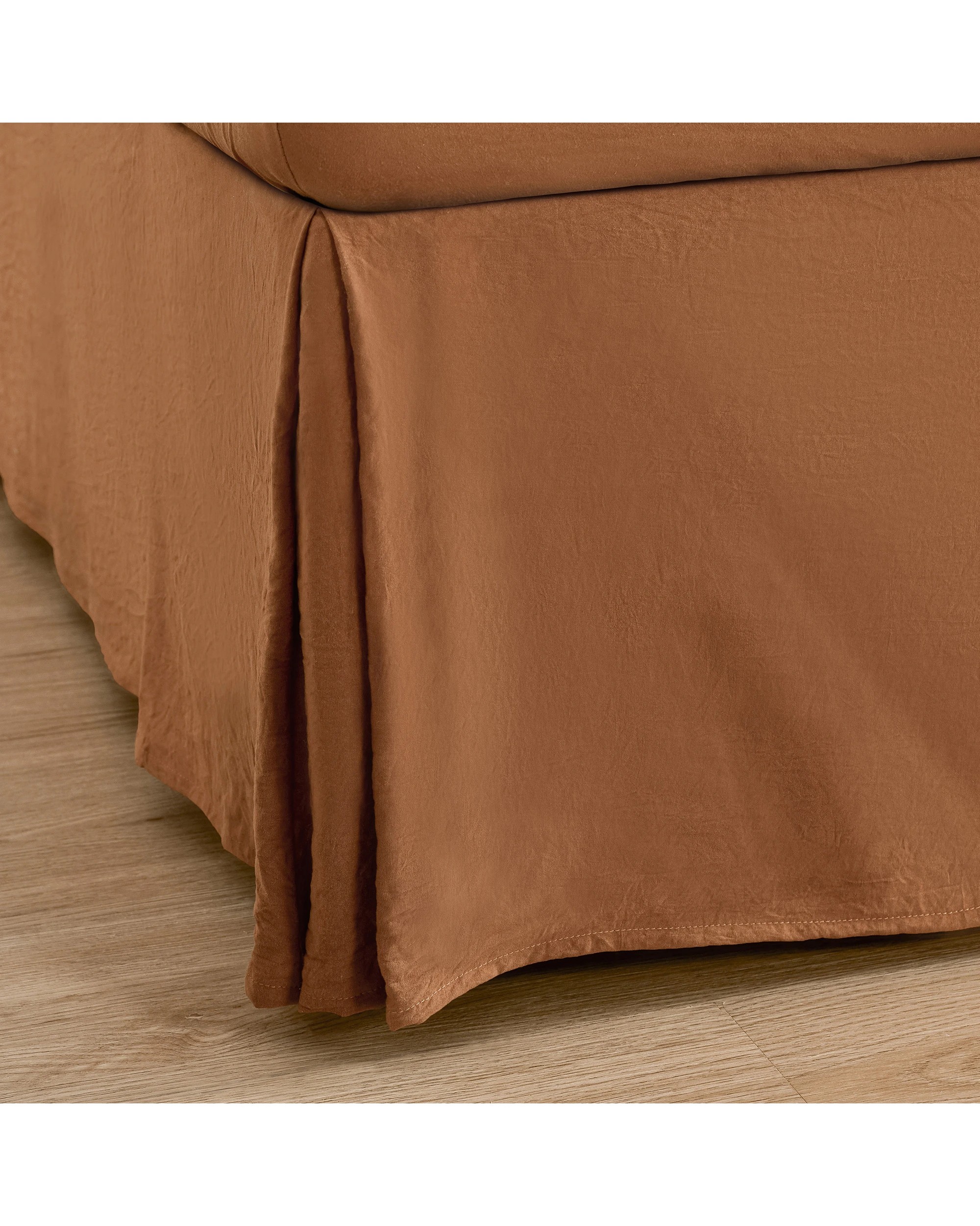 5 Dreamaker Superfine Washed Microfibre Pleated Valance - Queen Bed - Rust, 5 of 9