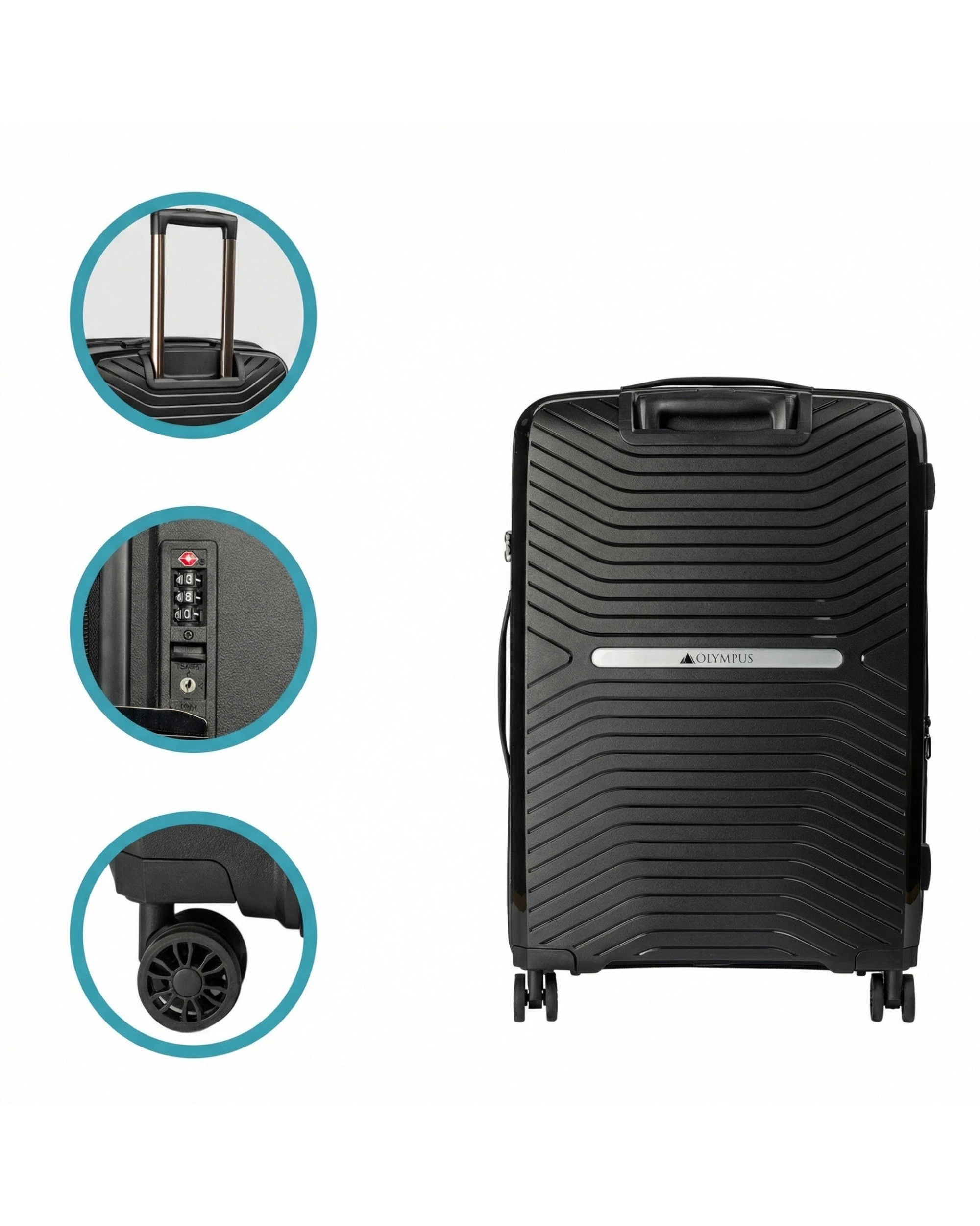 2 Olympus Astra 20in Lightweight Hard Shell Suitcase in Obsidian - Black, 2 of 9