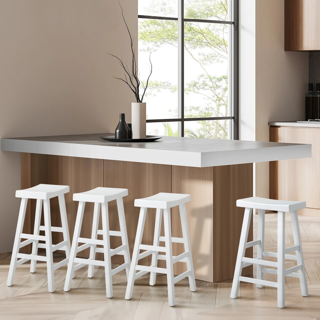 5 Oikiture 4x Bar Stools - White, 5 of 9