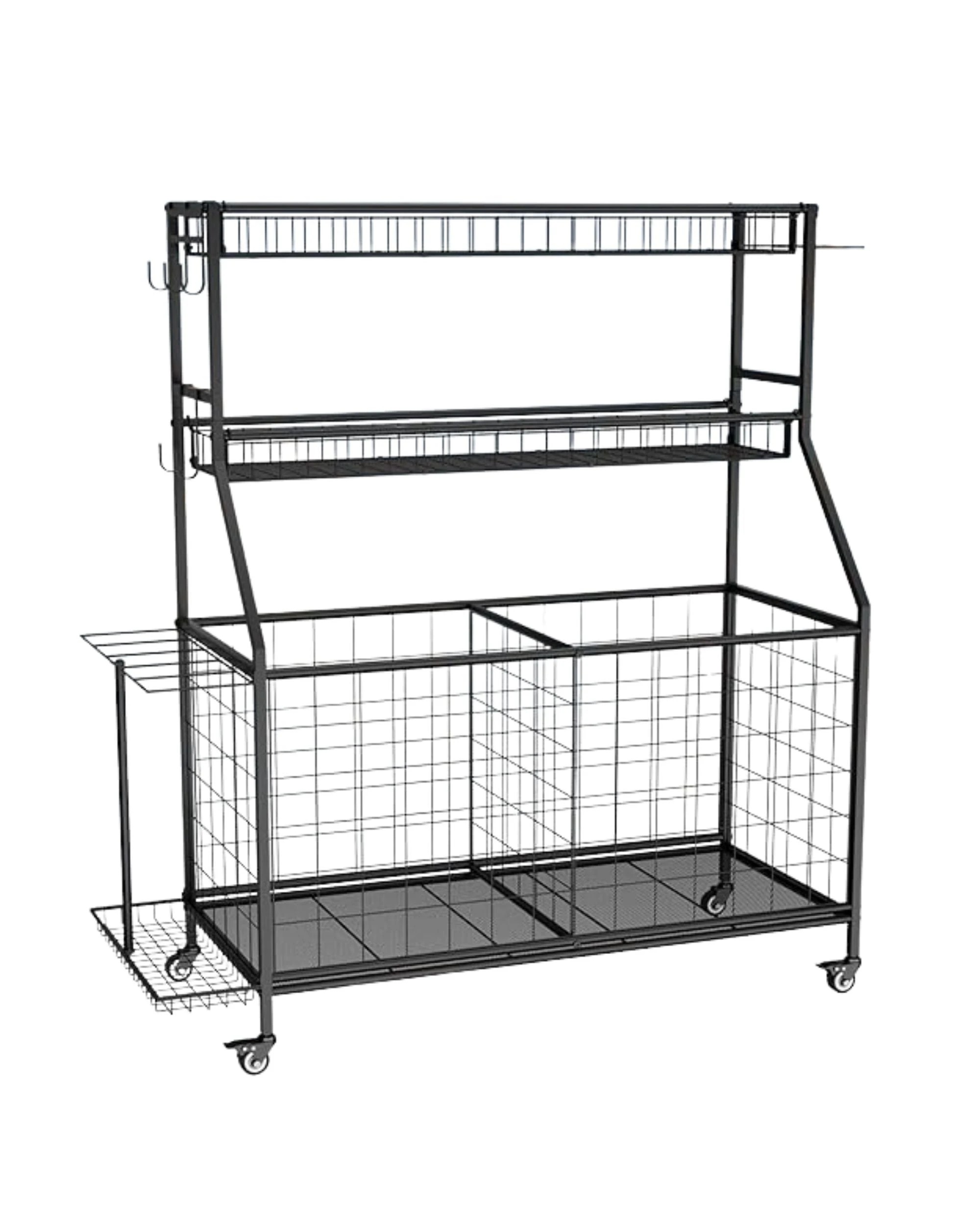 1 Social Hike Sports Equipment Storage Organiser and Side Rack Garage Trolley, 1 of 4