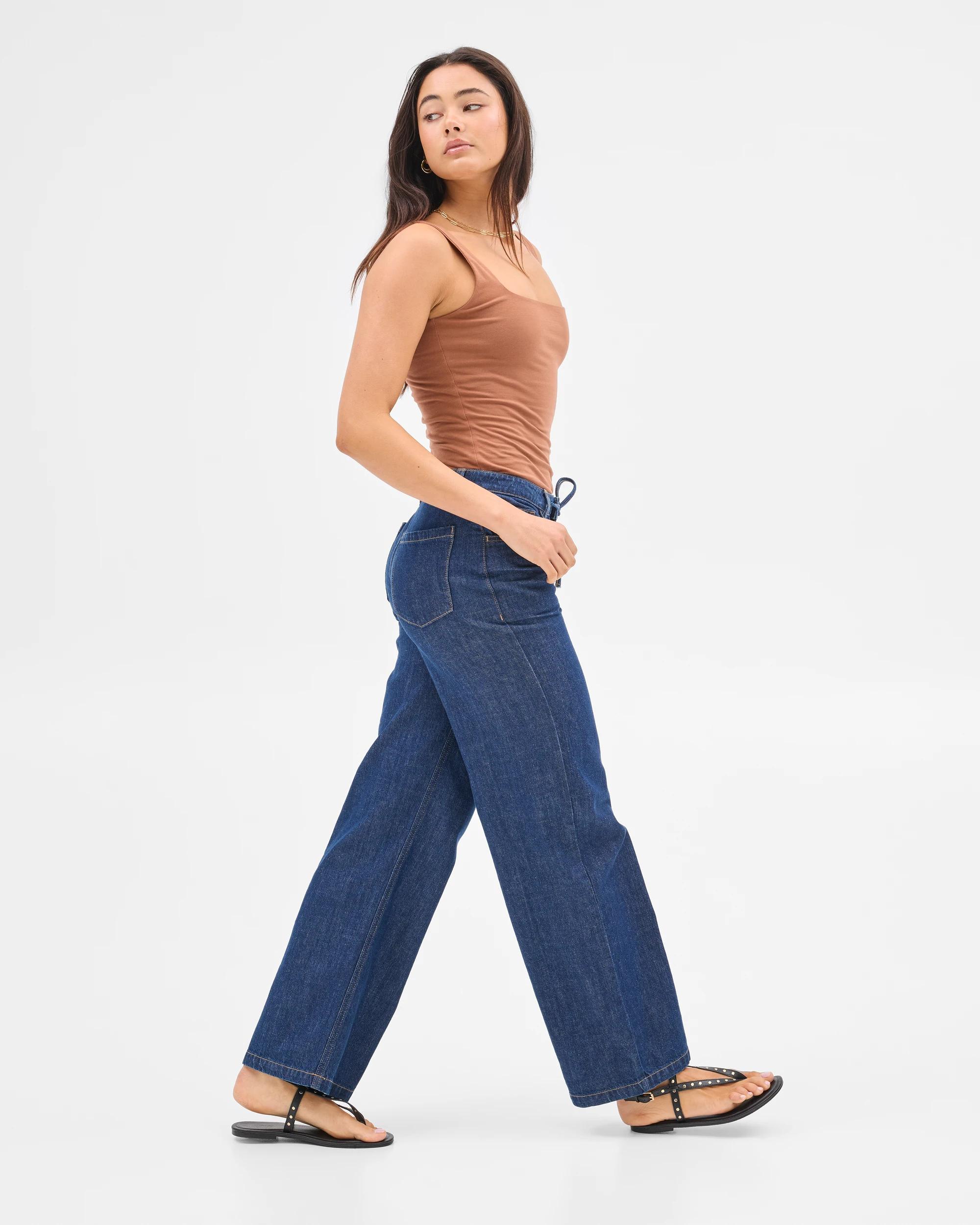 6 Australian Cotton Double Layer Square Neck Tank Top - Lily Loves CAROB, 6 of 7