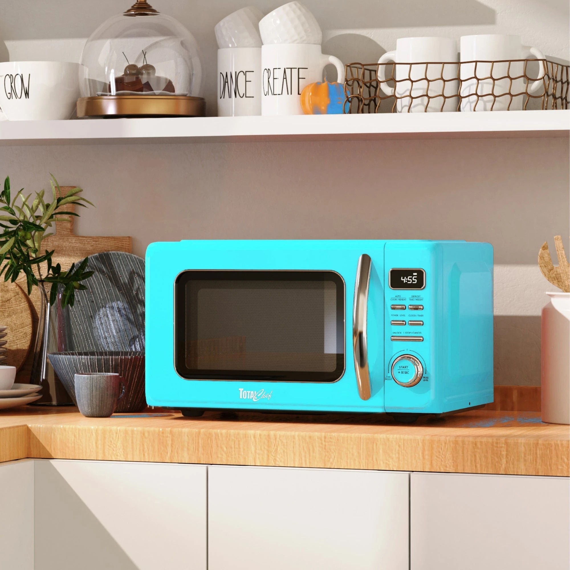 6 Total Chef Retro Microwave Oven 25L - Blue, 6 of 7