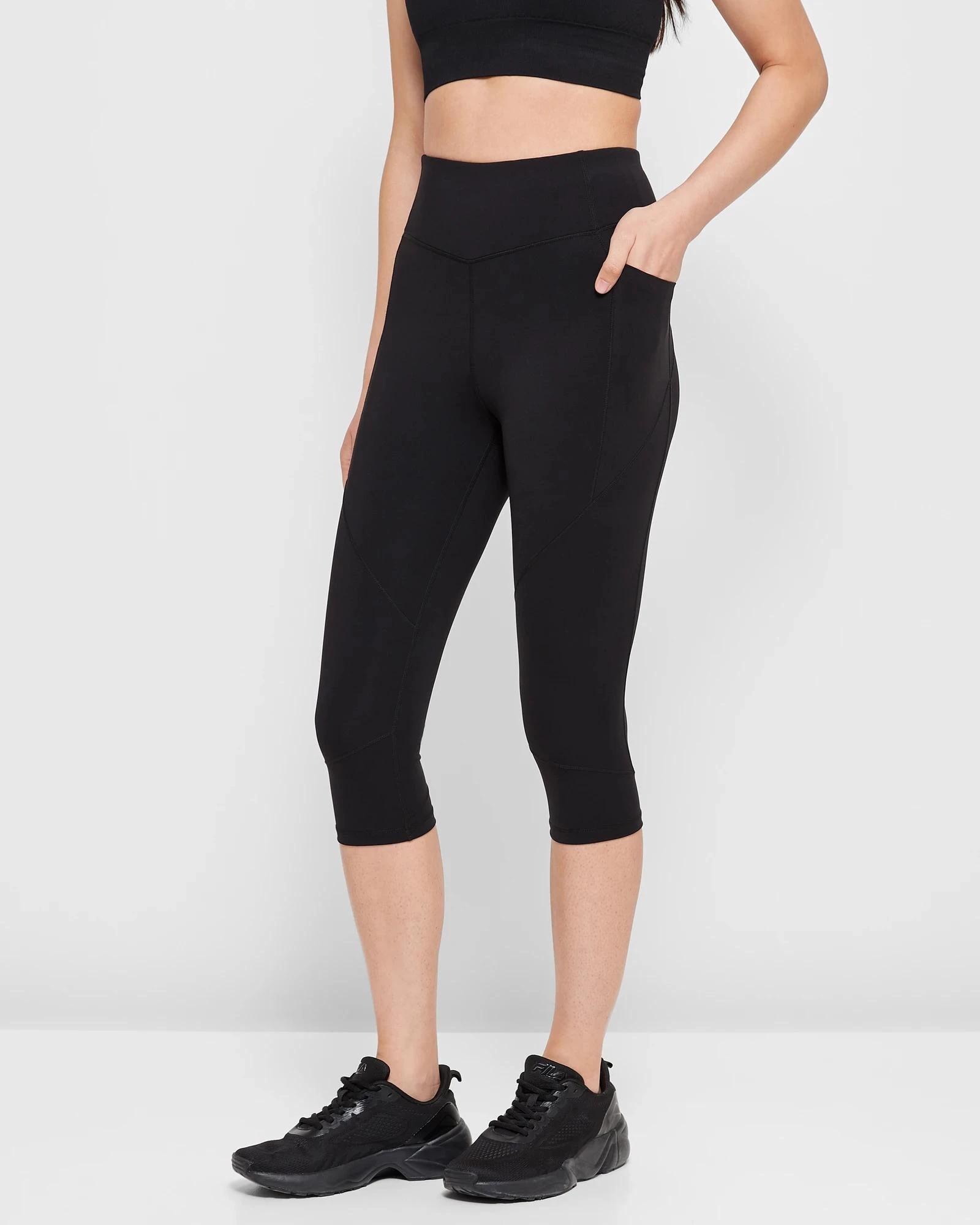 3 Target Active Infinity Sculpt High Rise Crop Length Tights BLACK, 3 of 5