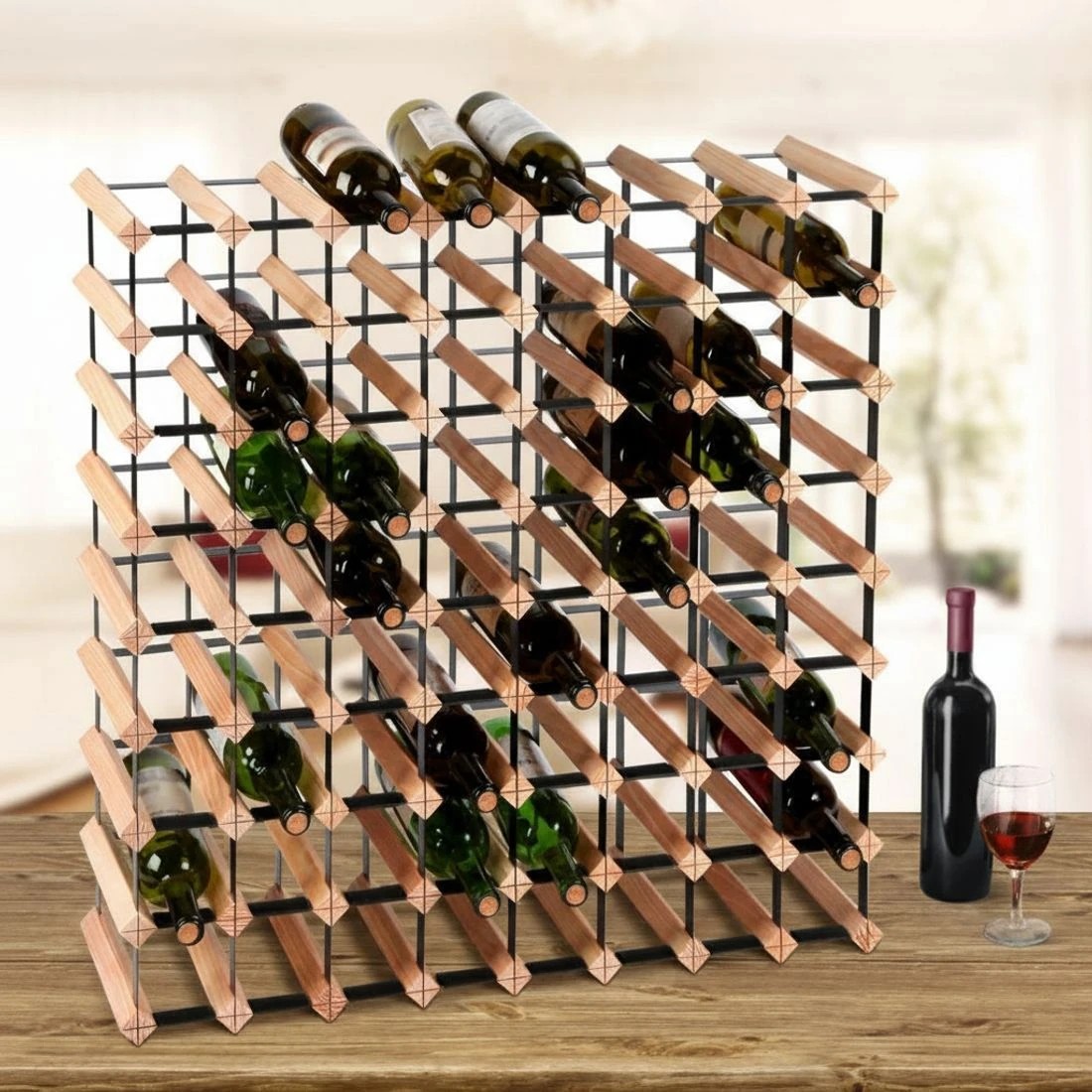 10 Artiss Wine Rack 72 Bottle - Natural, 10 of 10