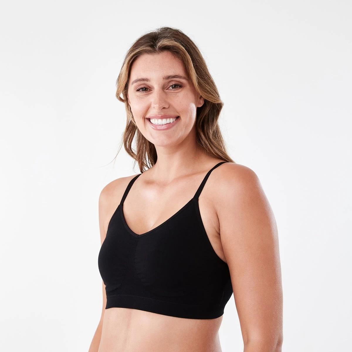 5 2 Pack Seamfree Wirefree Bamboo Crop Top Black, 5 of 9
