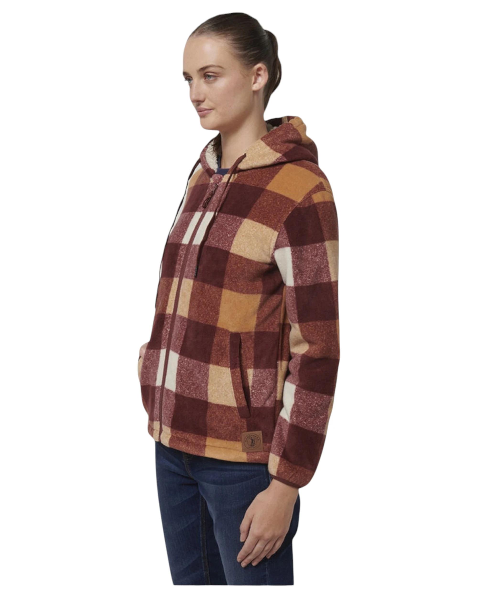 6 Hard Yakka Womens Check Zoodie Fleece Zip Up Hoodie Autumn AUTUMN, 6 of 10