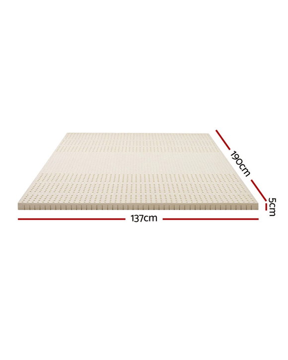 Giselle Bedding Latex Mattress Topper 5cm - Double Bed - Beige