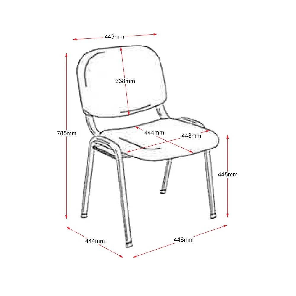 4 Rapidline Nova Visitor Chair Black Visitor Chairs and Stools, 4 of 4