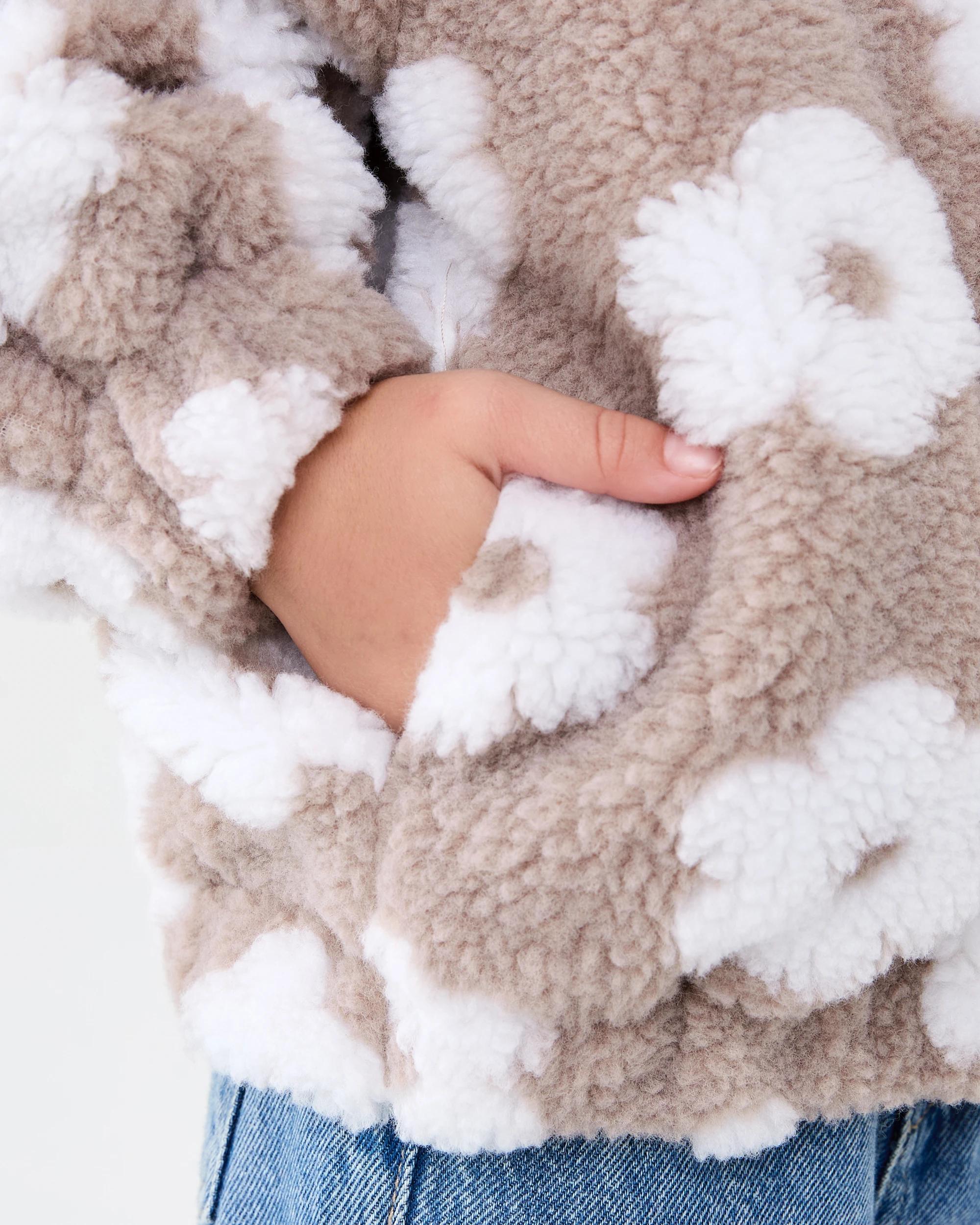 7 Sherpa Lined Zip Through Hoodie Brwn Florl, 7 of 10