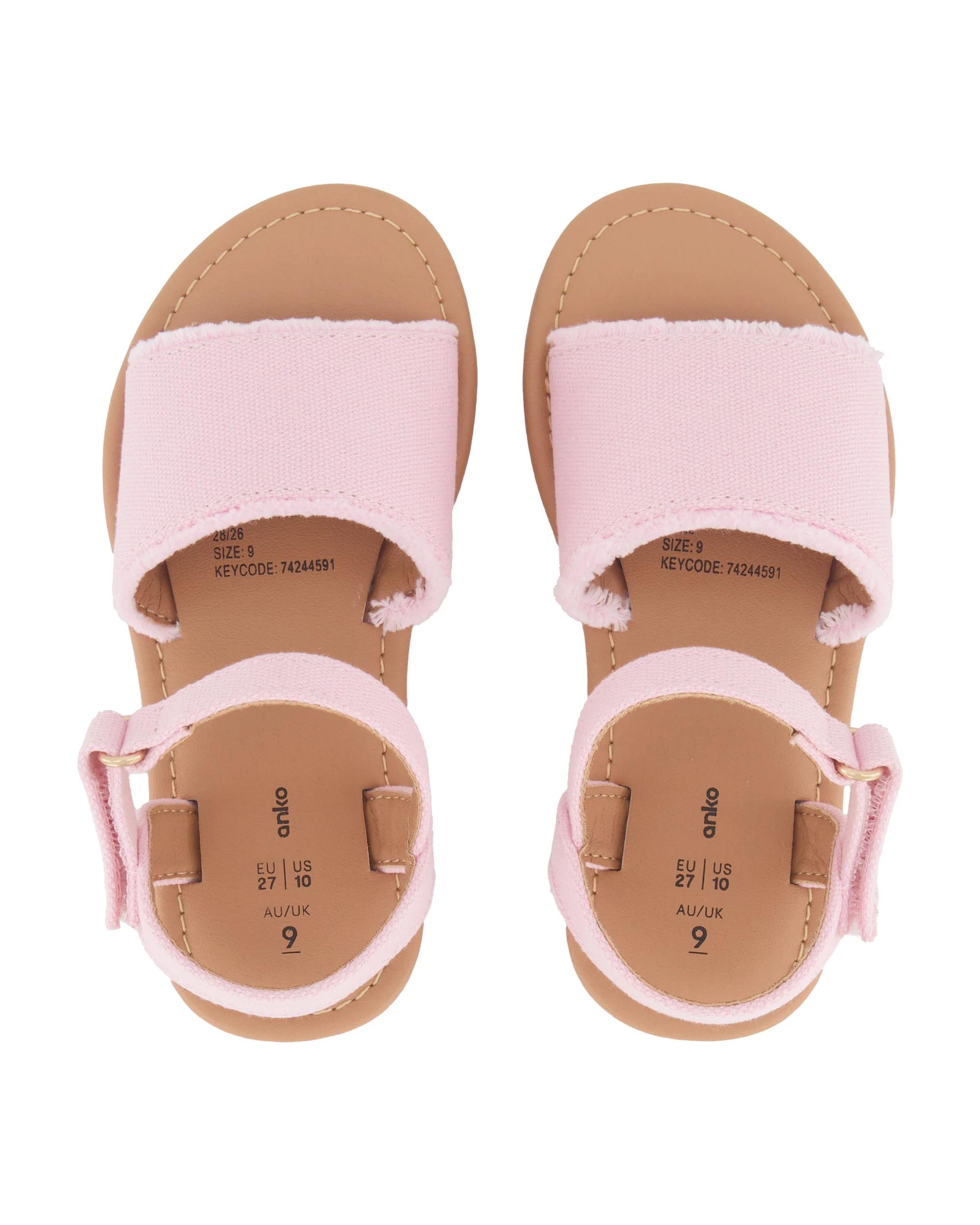3 Junior Canvas Sandals Pink, 3 of 4