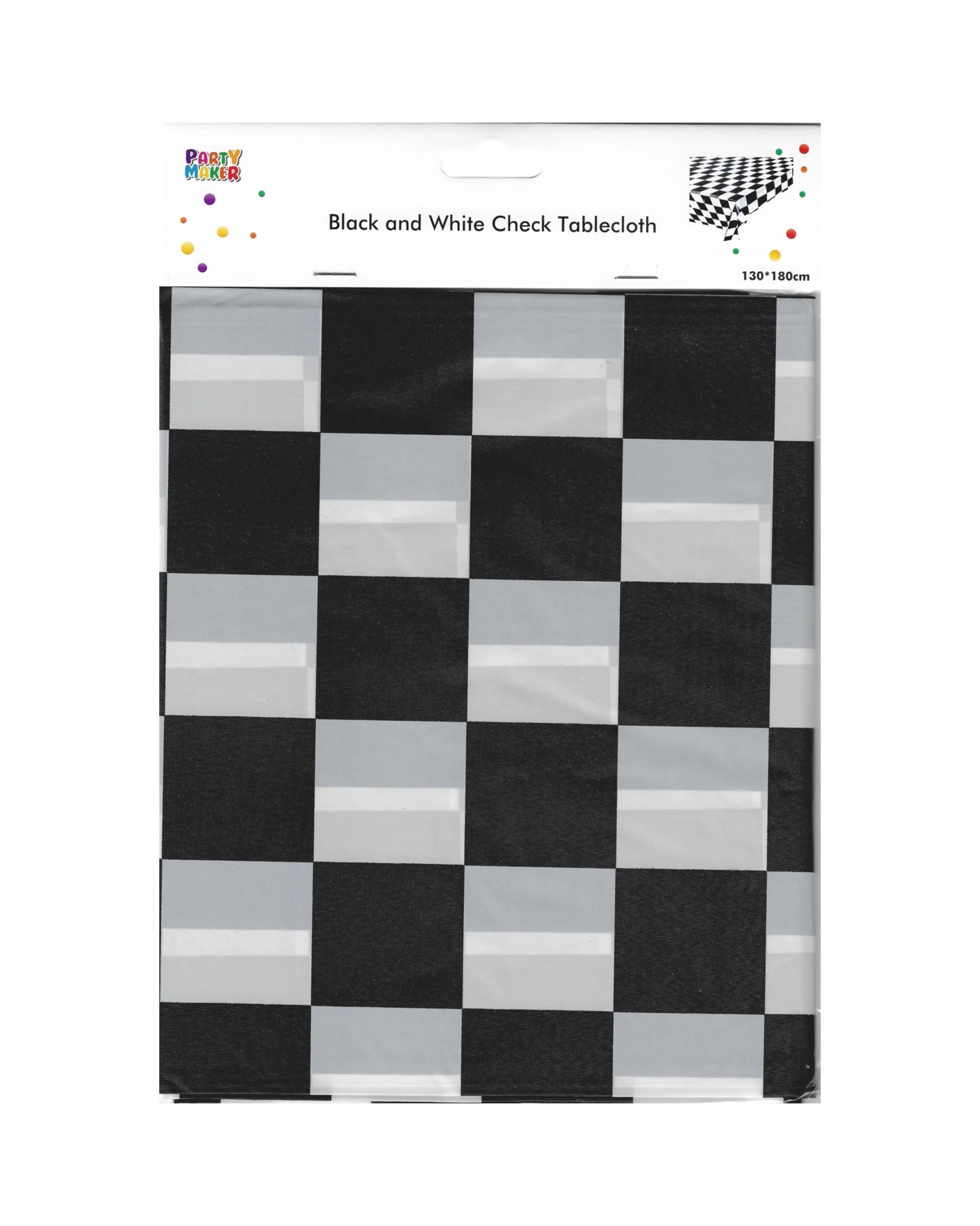2 Partyrama Black and White Checkered Plastic Tablecloth, 2 of 2