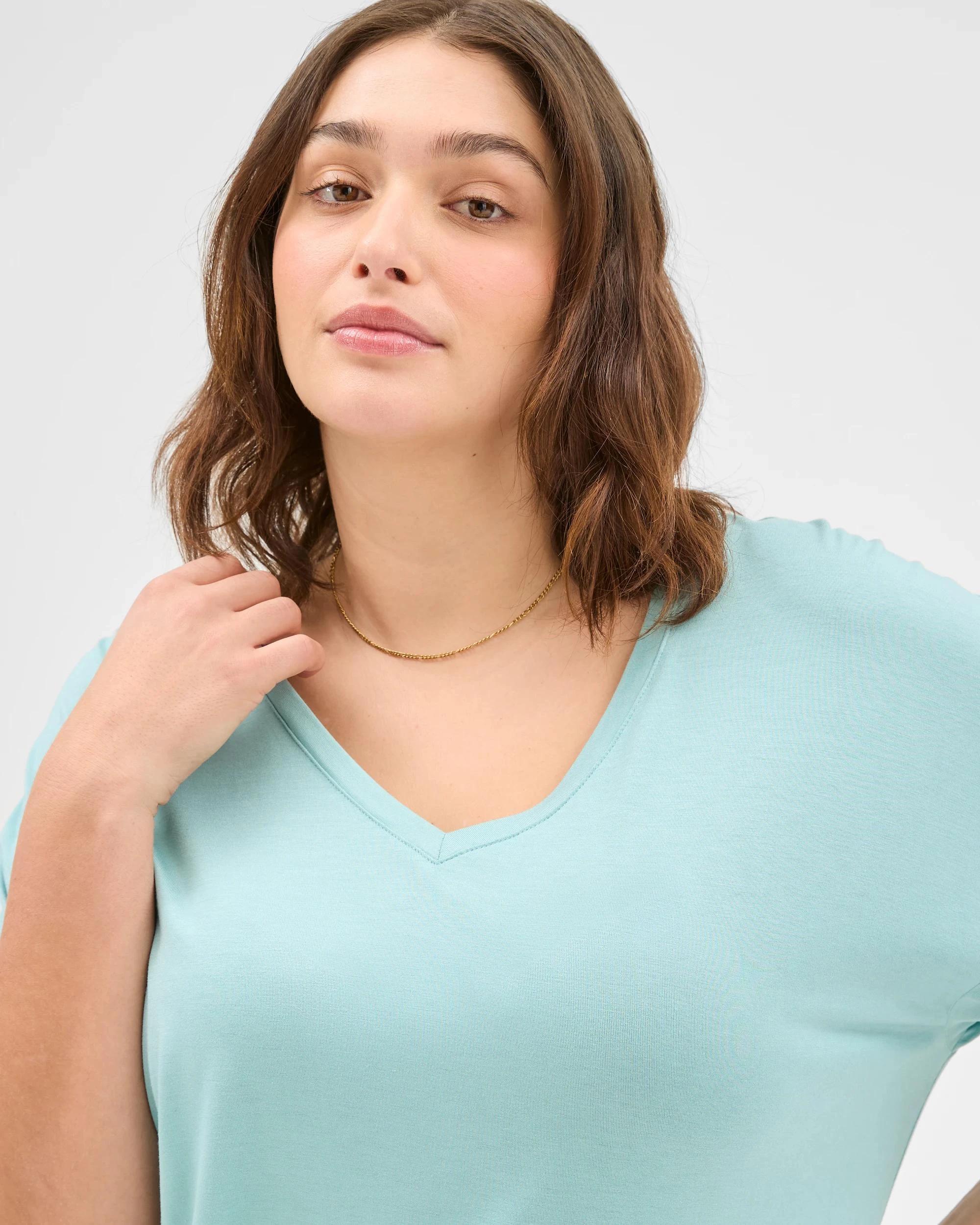 3 Target Plus Size V-Neck T-Shirt AQUIFER, 3 of 6