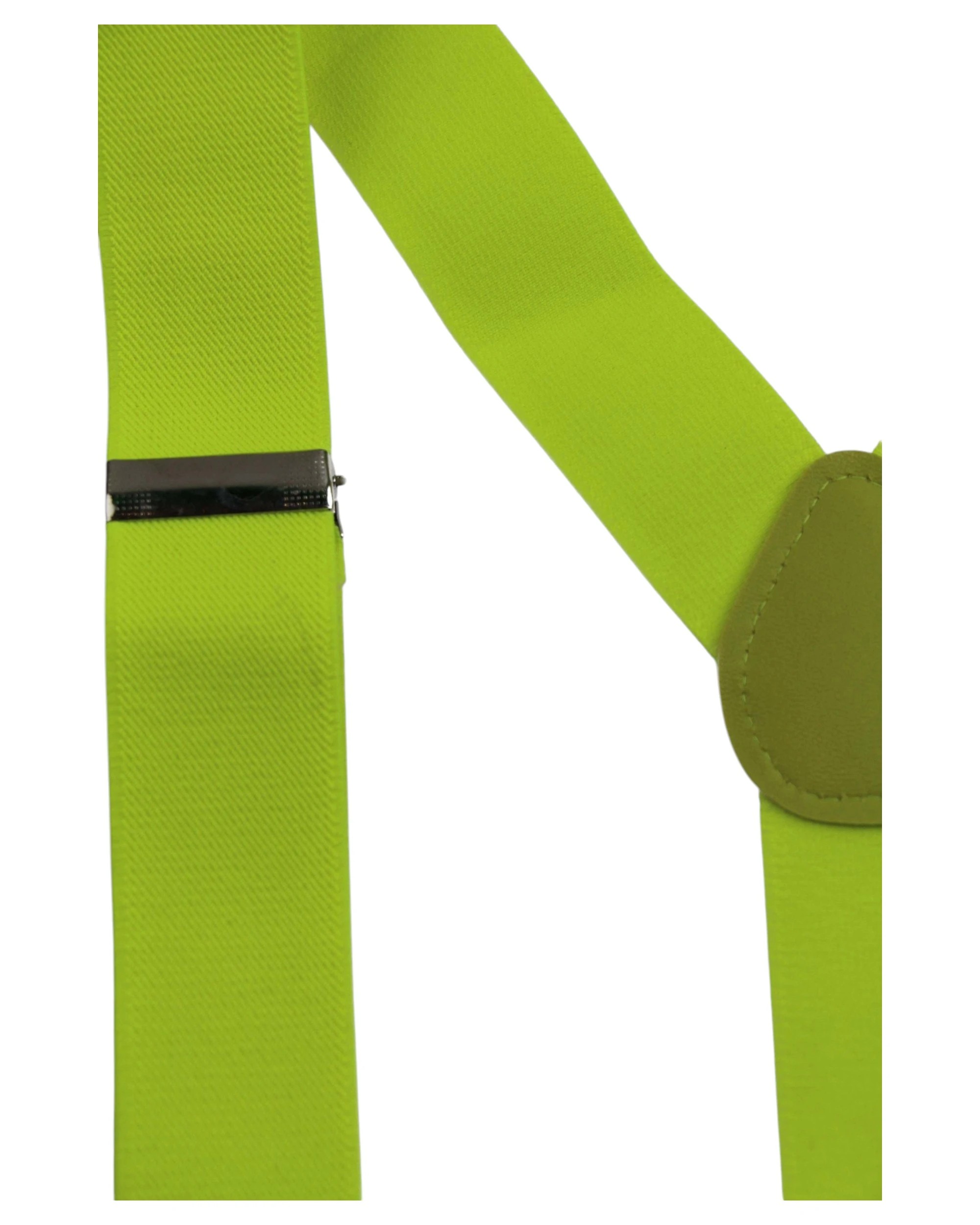3 Zasel Mens Wide Heavy Duty Adjustable 100cm Fluro Yellow Suspenders, 3 of 4