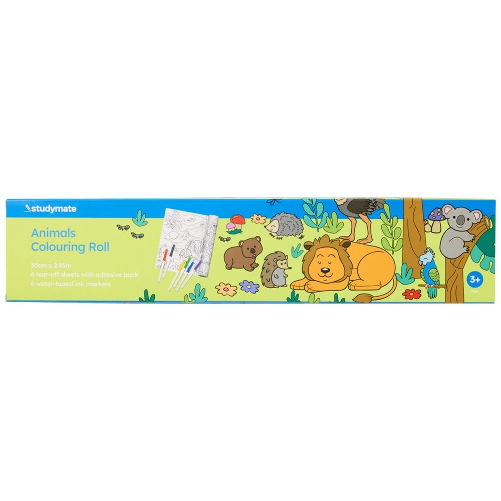4 Colouring Paper Roll Set 30cm x 2.95m Animals, 4 of 5