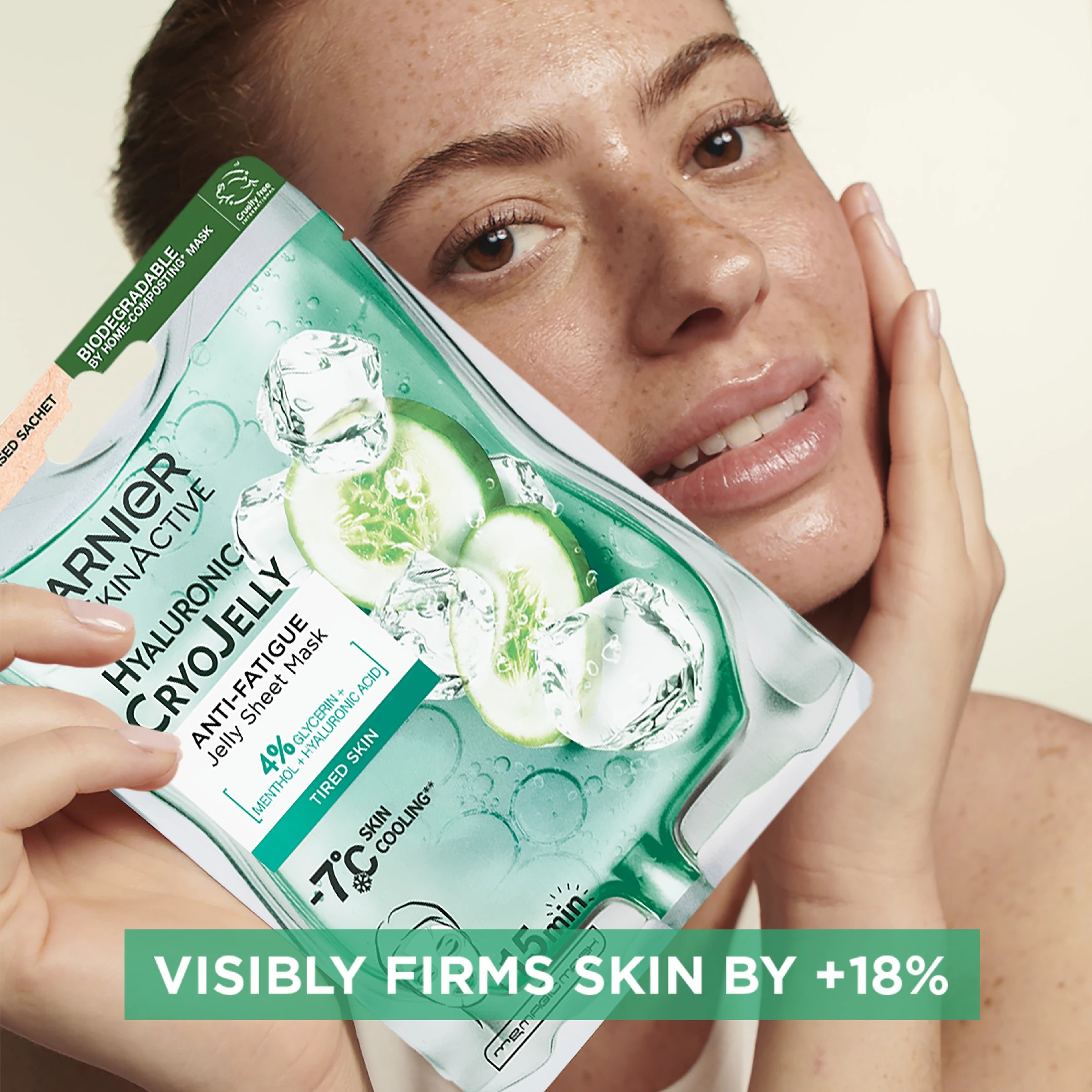 2 Garnier SkinActive Anti-Fatigue Jelly Sheet Mask 27g - Hyaluronic CryoJelly, 2 of 8
