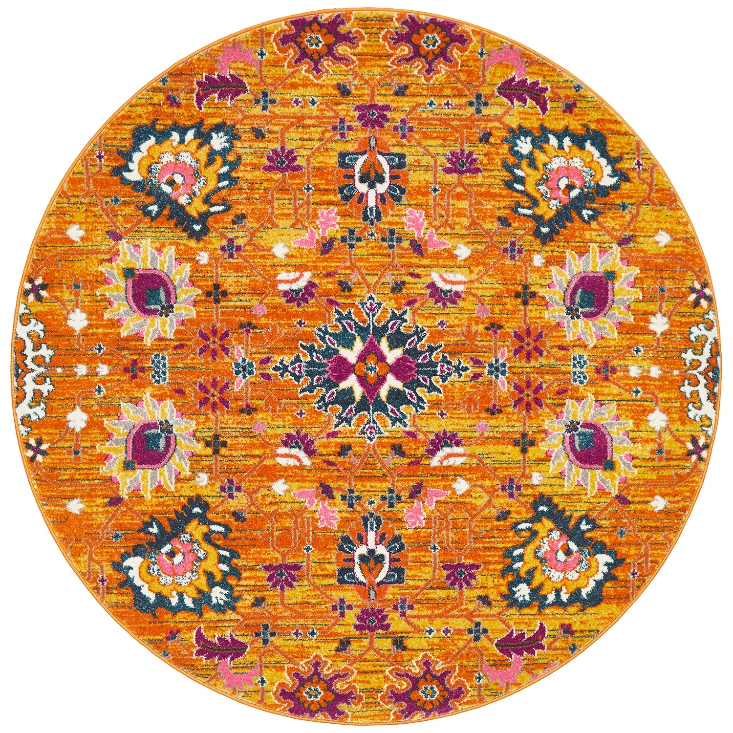 2 Common Ground Rugs Atlas 210 200x200cm - Medium Round Power Loomed Pet Friendly Rug - Brown, 2 of 7