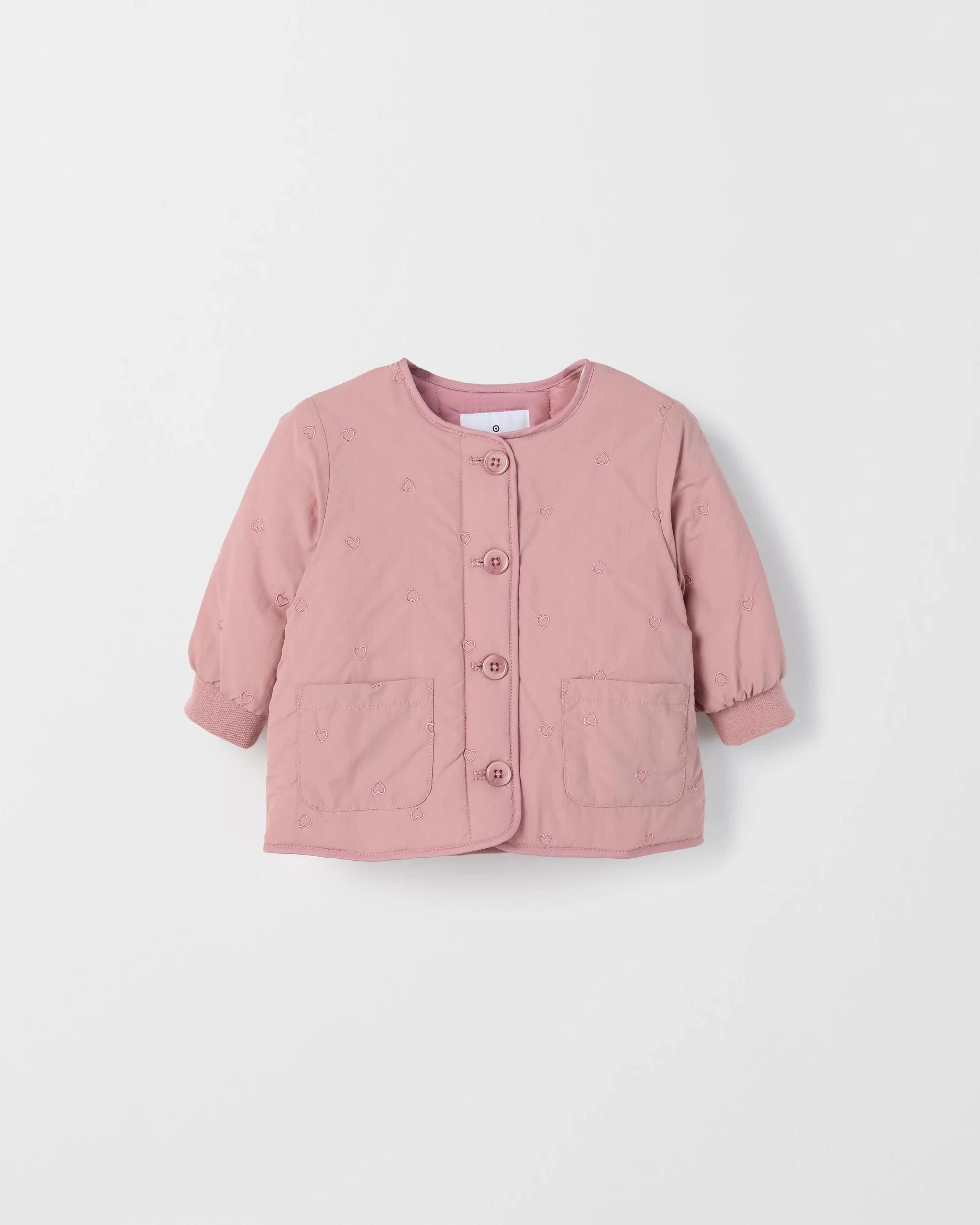 5 Target Baby Baby Long Sleeve Embroidered Jacket DUSTY PINK, 5 of 6