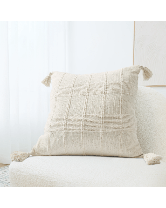 50cm Tasselled Cushion Cover - W