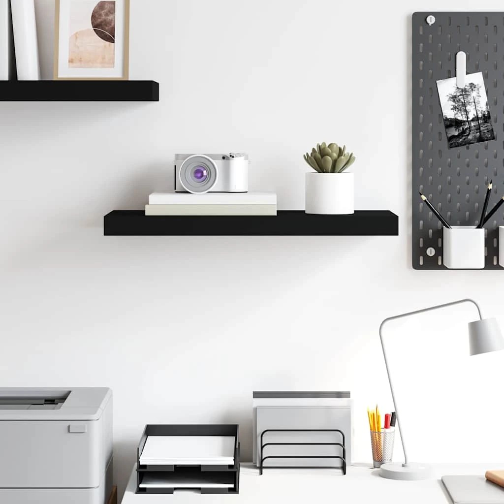 3 vidaXL Wall shelf Decorative Inlays - Black, 3 of 9