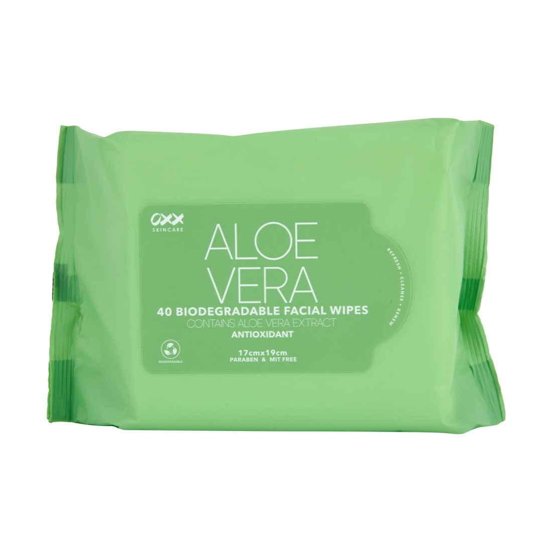 1 OXX Skincare 40 Pack Biodegradable Antioxidant Facial Wipes - Aloe Vera, 1 of 4
