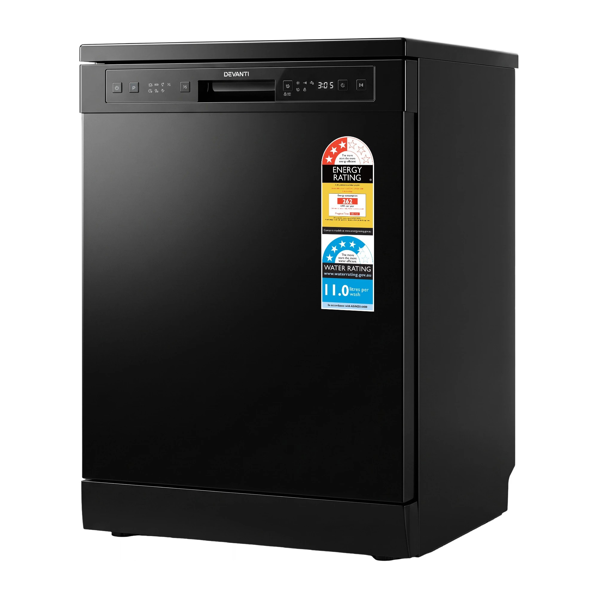 1 Devanti 12 Place Settings Dishwasher 55cm Freestanding Benchtop Built-In - Black, 1 of 10