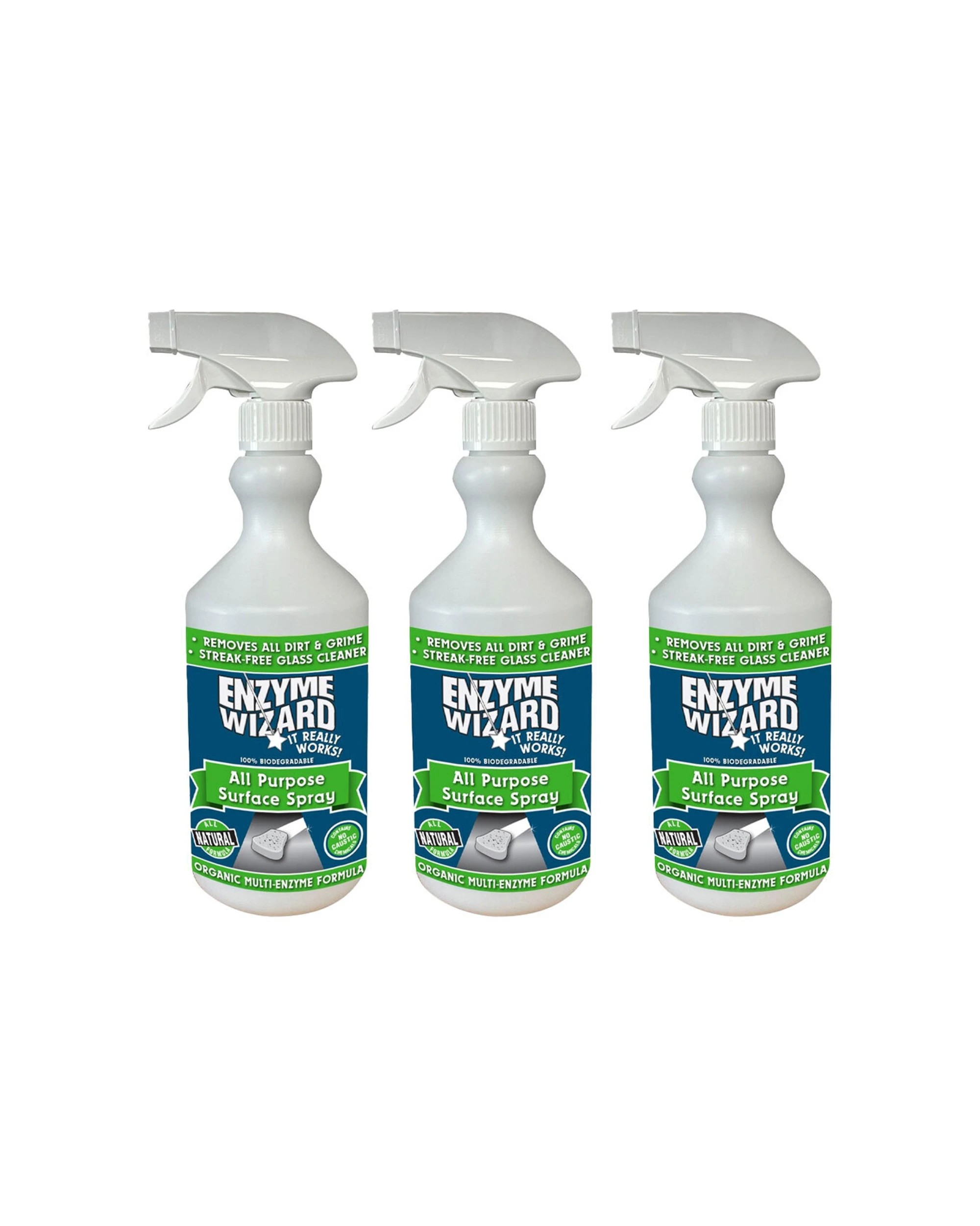 1 Enzyme Wizard All-Purpose Surface Spray Bottle 750ml 3PK - White, 1 of 1