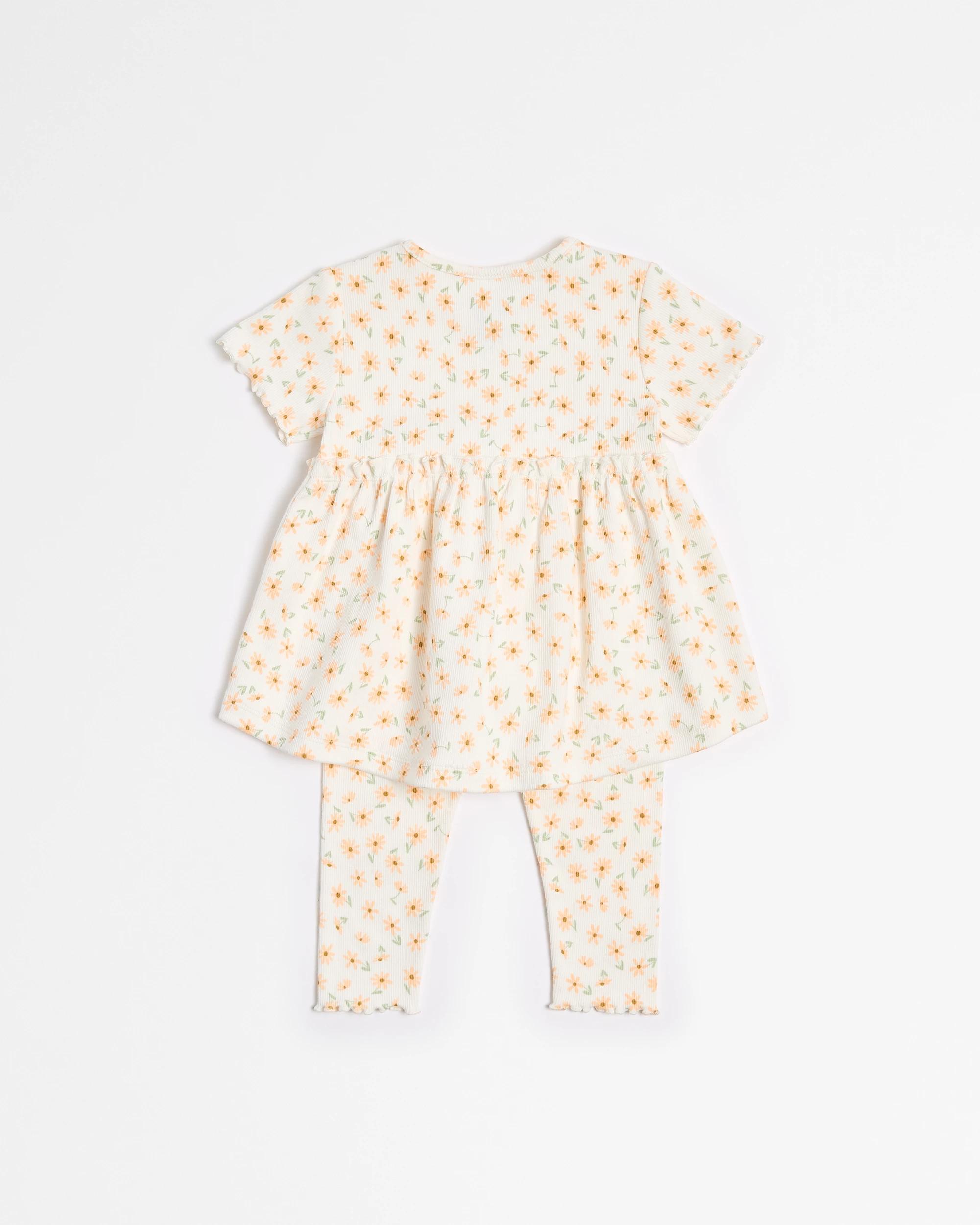 3 Target Baby Organic Cotton Dress And Leggings Set 2 Piece CREAM DAISY, 3 of 3