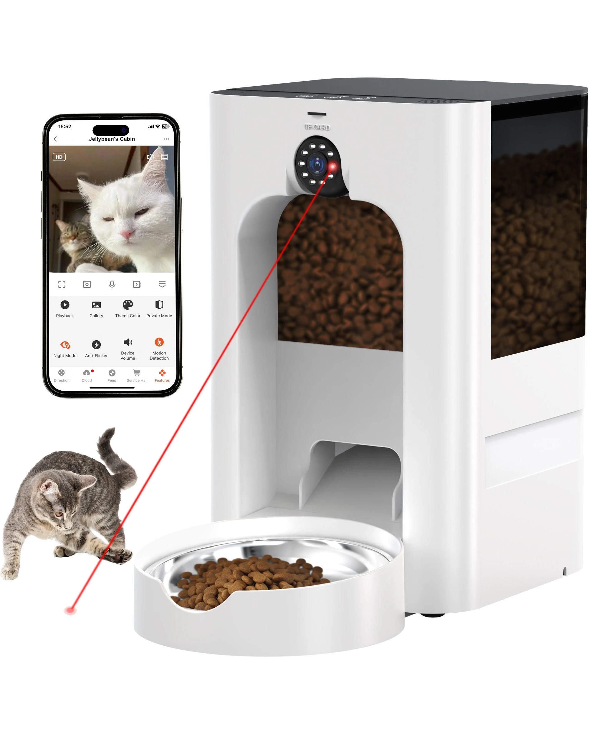 1 Advwin Automatic Smart Cat Feeder With Camera 5l, 1 of 8