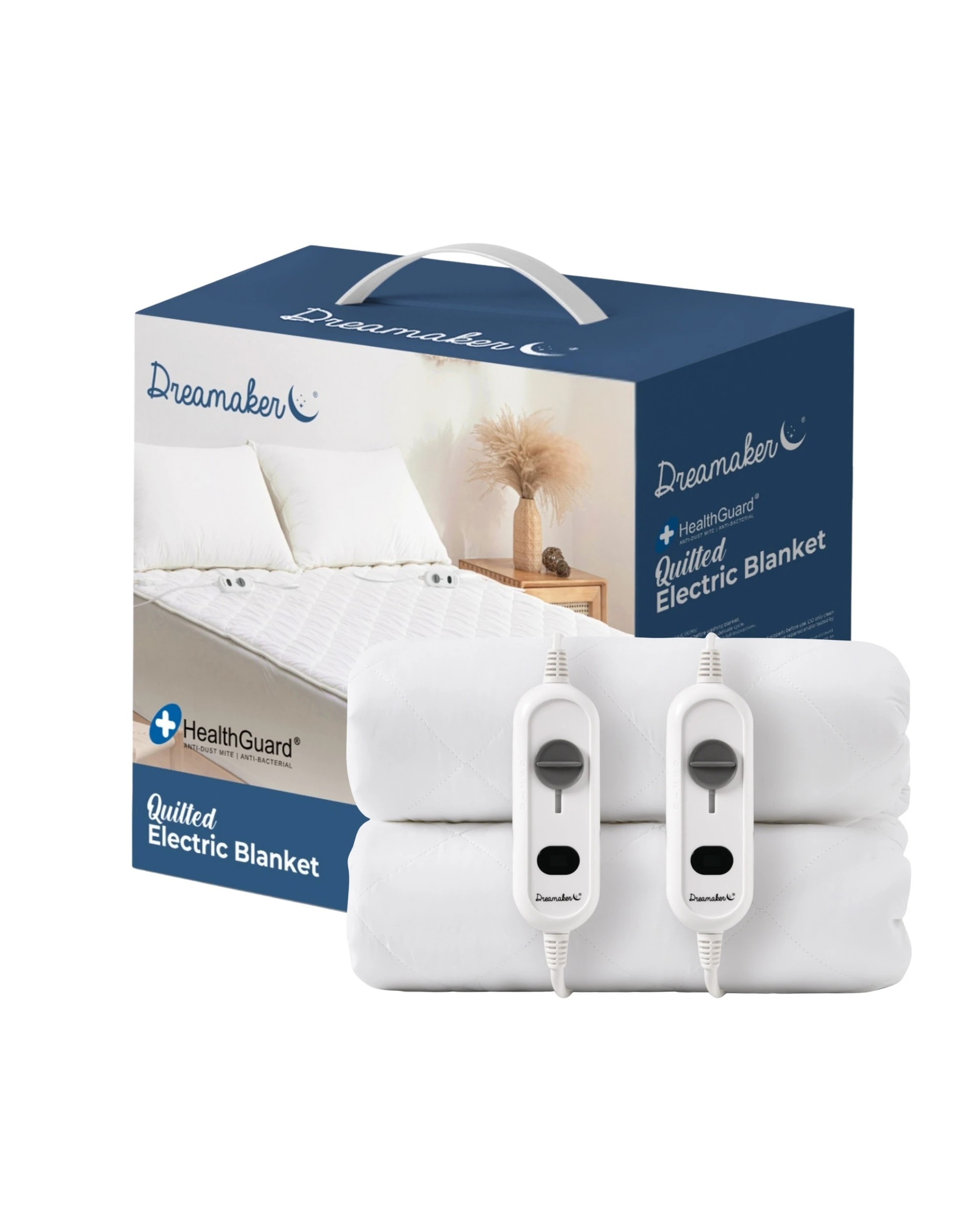 1 Dreamaker HealthGuard Quilted Electric Blanket - Super King Bed - White, 1 of 8